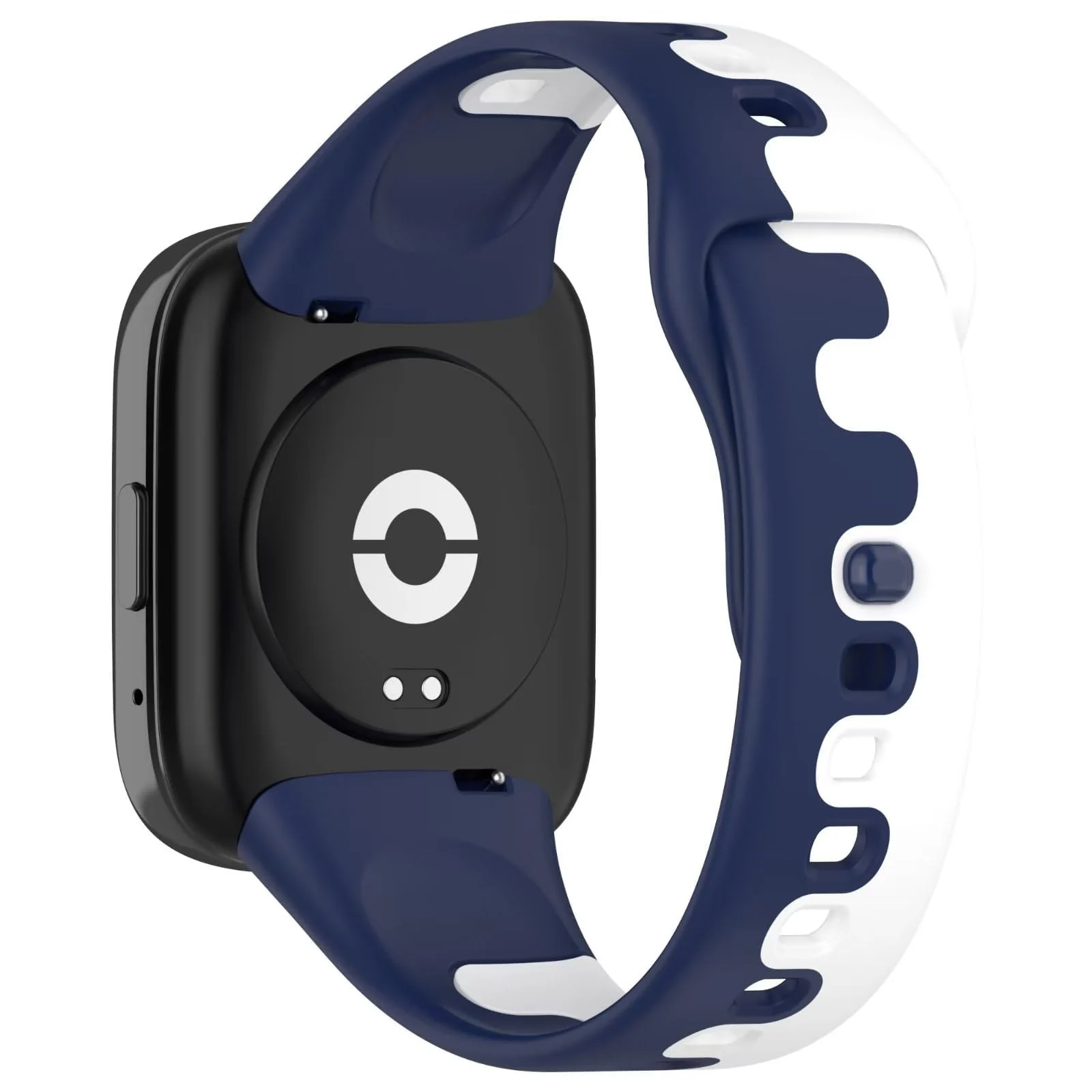 DL3 Mobilak Strap Silicone Compatible With Xiaomi Redmi Watch 3 Active/Redmi Watch 3 Lite, Sport Silicone Watch Band Wrist Strap, Bracelet Wristband Wrist Strap - Blue & White