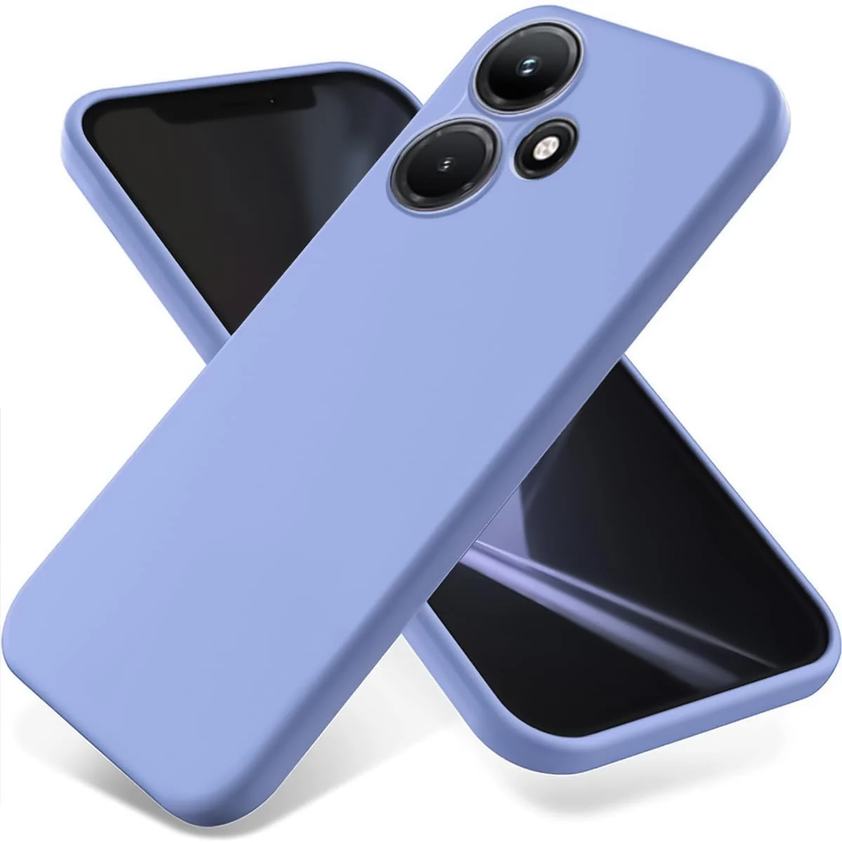 DL3 Mobilak Liquid Silicone Protective Case with Soft Microfiber Lining with Full Camera Protection for Infinix Hot 30i - Baby Blue