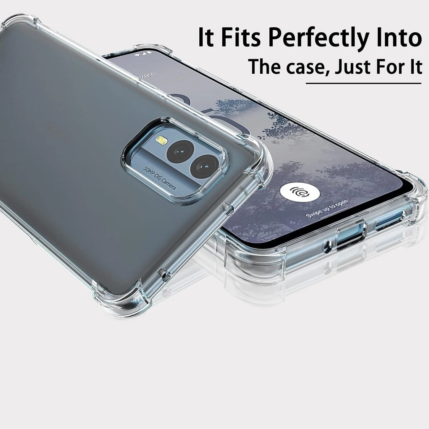 DL3 Mobilak Case Compatible with Nokia X30 5G, Cover Silicone TPU Gorilla Anti-shock Protector Camera Shockproof Corners - Clear