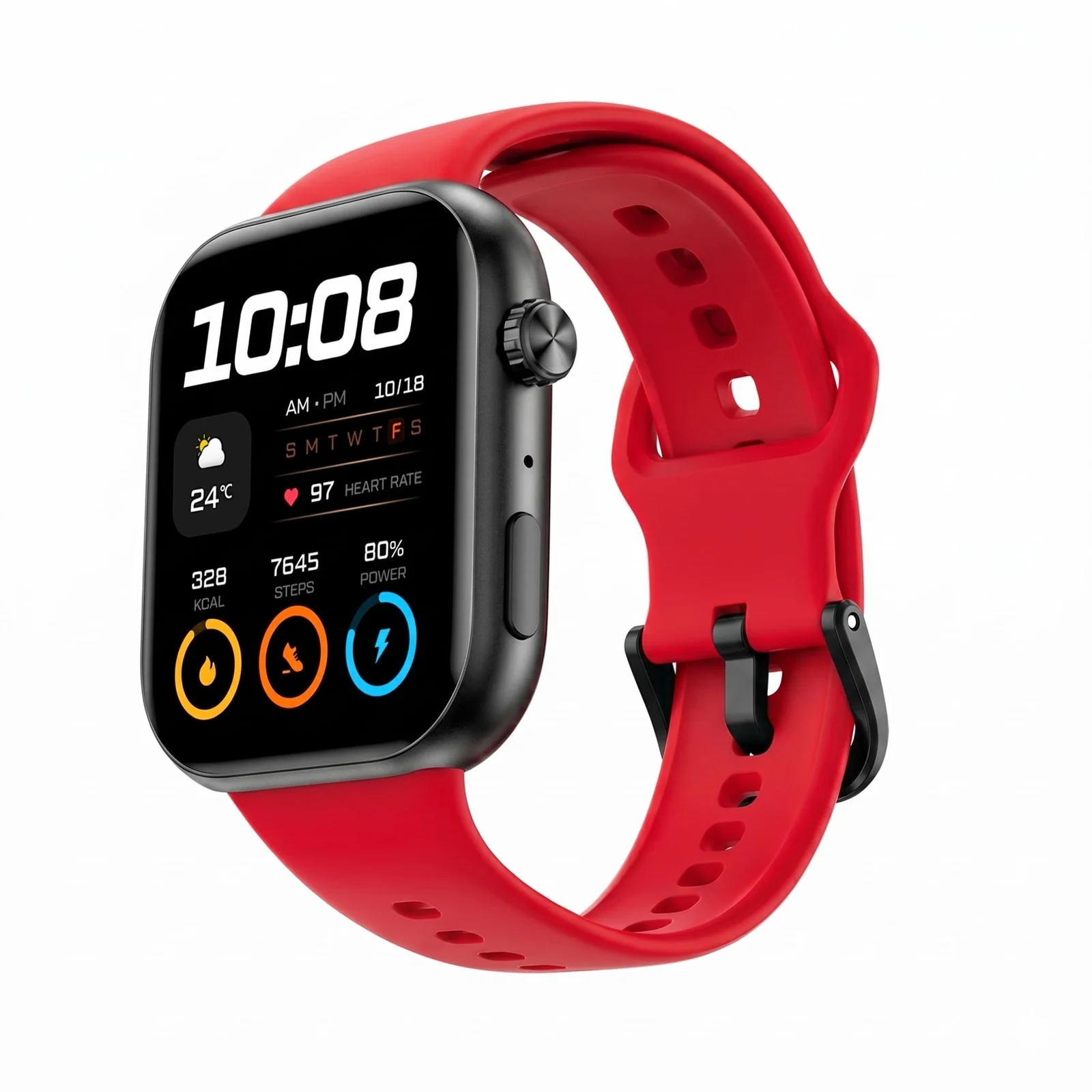 DL3 Mobilak Silicone Bracelet for HONOR Choice Watch 2i Strap, Soft Silicone Sport Replacement Strap for Women/Men, Adjustable Waterproof Sports Band for HONOR Choice Watch 2i - Red