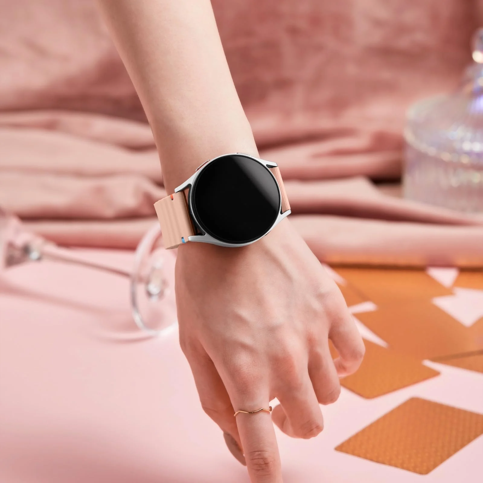 DL3 Mobilak Silicone Sport Band 22MM Strap For Xiaomi Redmi Watch 5 Actie/5 Lite/Samsung Galaxy Watch 3 45mm/Watch 46mm/Gear S3/Huawei watch GT5 GT4 GT3 GT2 GT 46MM/GT2E/GT3 Pro GT 5 Pro - Light Pink
