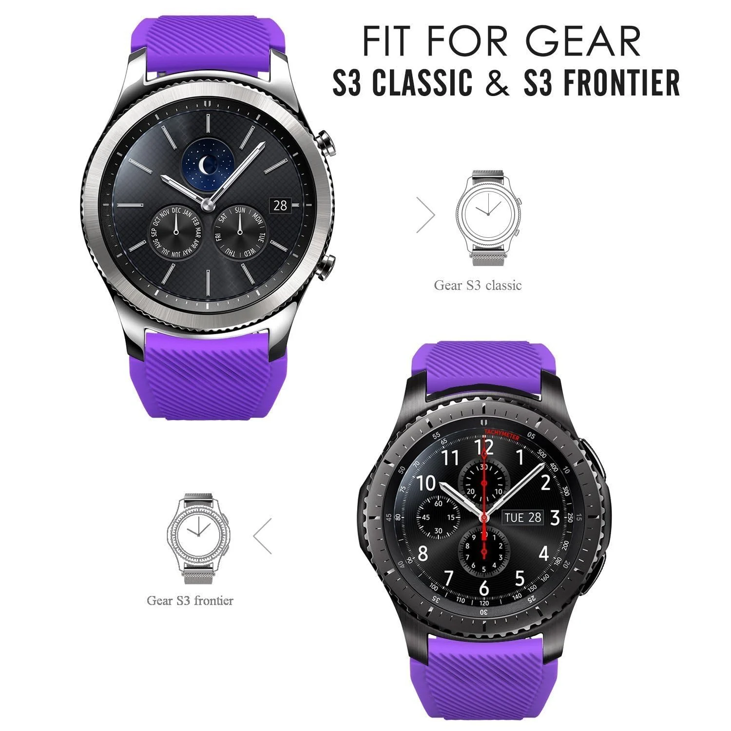 DL3 Mobilak Silicone Sport Band 22MM Xiaomi Redmi Watch 5 Active/5 Lite/Samsung Galaxy Watch 46mm/Watch 3 45mm/Gear S3/Huawei watch (GT6 GT5 GT4 GT3 GT2 GT 46MM)/GT2E/GT5 Pro/GT 6 Pro/Amazfit GTR 3/4 - A.Purple