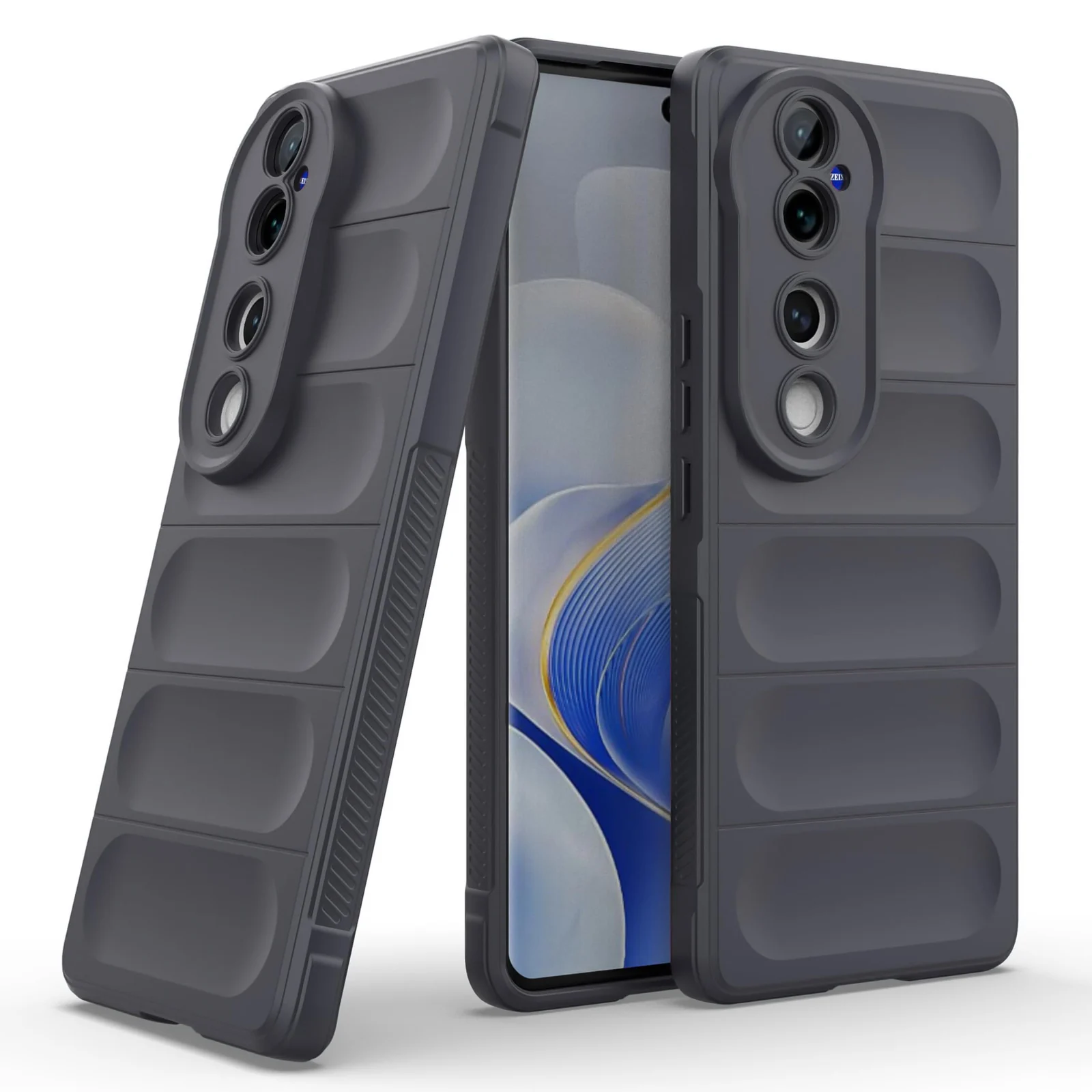 DL3 Mobilak Silicone Case for Vivo V40 5G/Vivo V40 Pro 5G Heavy Duty Protective [Slim Fit] Shockproof Soft Flexible Protective Design Shock-Absorption TPU Cover With Camera Protection - Dark Gray