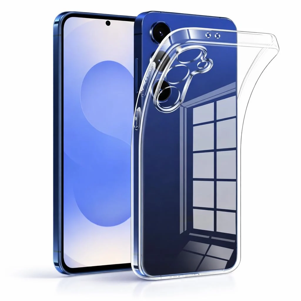DL3 Mobilak Camera Protective Case Compatible with Samsung Galaxy S25 FE 5G Case, Mobile Phone Case Samsung Thin Soft Silicone Anti-Yellow Protective Case - Clear