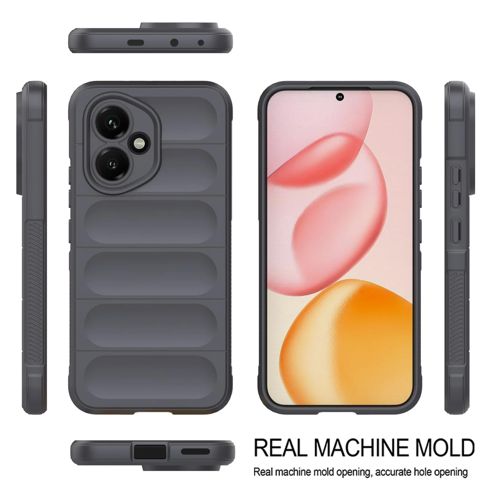 DL3 Mobilak Soft Silicone Protective Case for Honor 400 5G with Camera Protection and Shockproof Design - Dark Gray