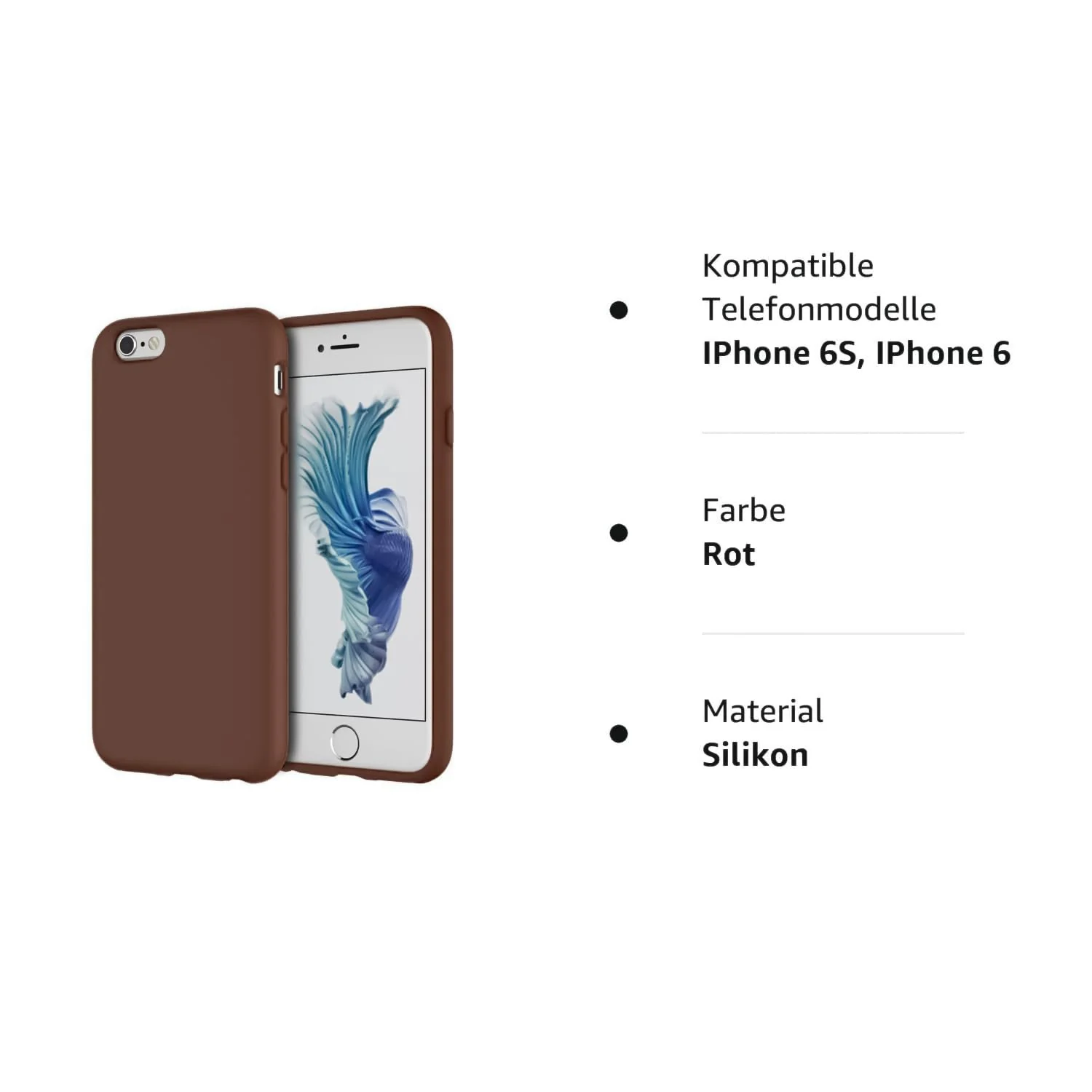 DL3 Mobilak Liquid Silicone Protective Case with Soft Microfiber Lining for iPhone 6 / 6S - Brown