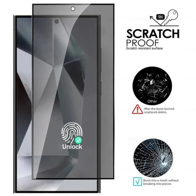 DL3 Mobilak Samsung Galaxy S25 Ultra Privacy Screen Protector, Anti-Spy 9H Hardness Tempered Glass Film [Case Friendly] [Bubble Free] - Black