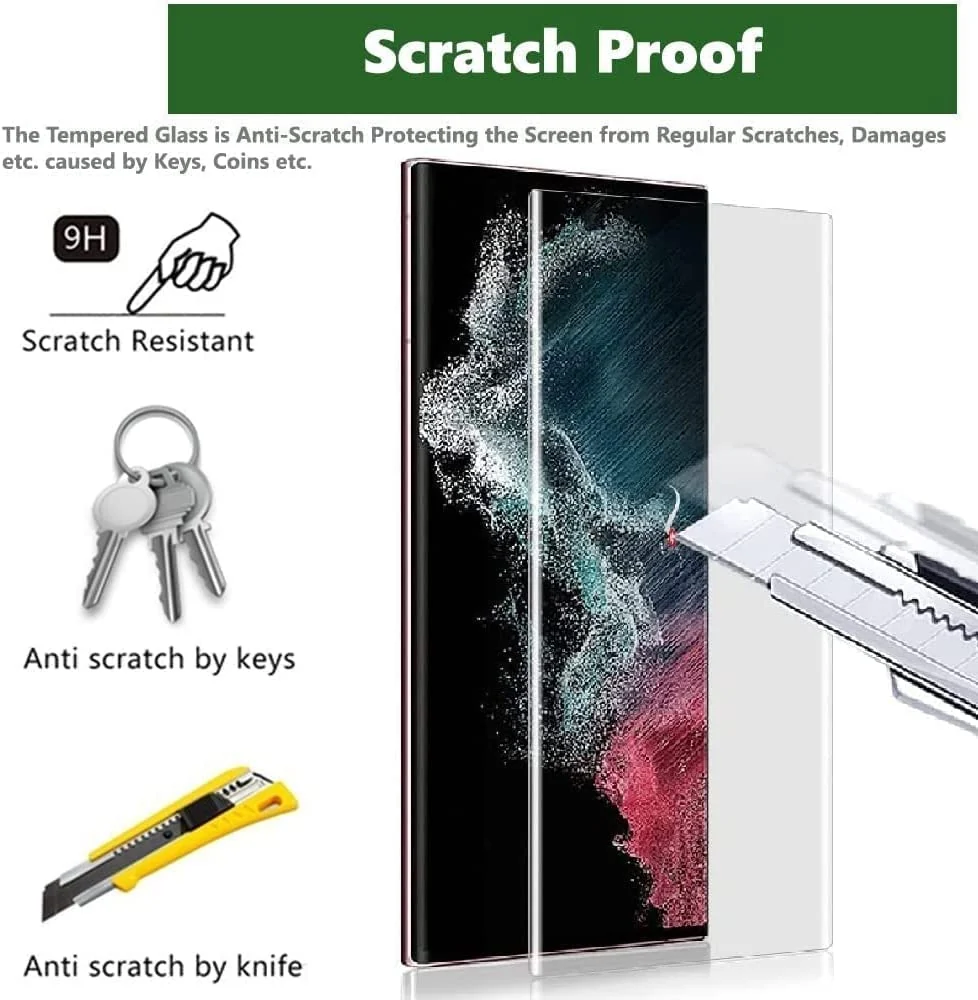 DL3 Mobilak Full Glass Screen Protector For S23Ultra UV Tempered Glass Full Glue Cover Screen Protector For Samsung Galaxy S23 Ultra Fingerprint Unlock Screen Glass Film - Clear