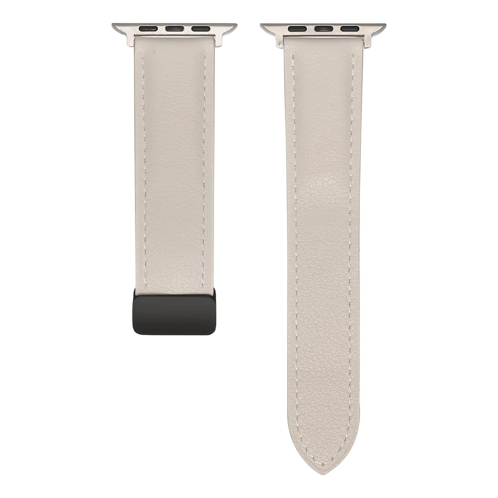 DL3 Mobilak Leather Bands Compatible with Apple Watch Band 49mm 45mm 44mm 42mm, Leather Magnetic Buckle Design Strap For iWatch Ultra Ultra 2 SE Series 9 8 7 6 5 4 3 2 1 (Milk) - Milk White