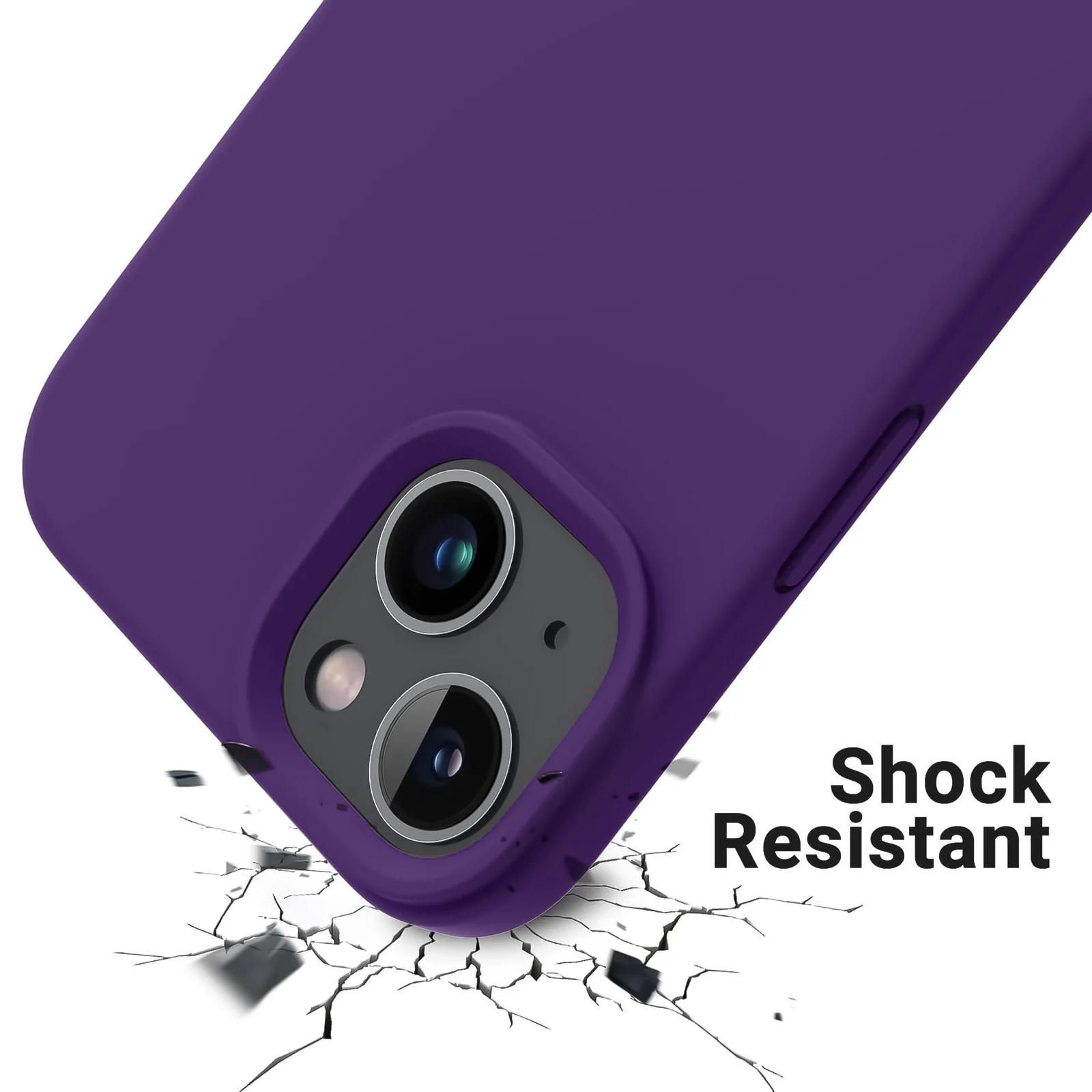 DL3 Mobilak Compatible with iPhone 13 / iPhone 14 (6.1 Inch) Case, Liquid Silicone Case, Full Body Protective Cover, Shockproof, Slim Phone Case, Anti-Scratch Soft Microfiber Lining - violet