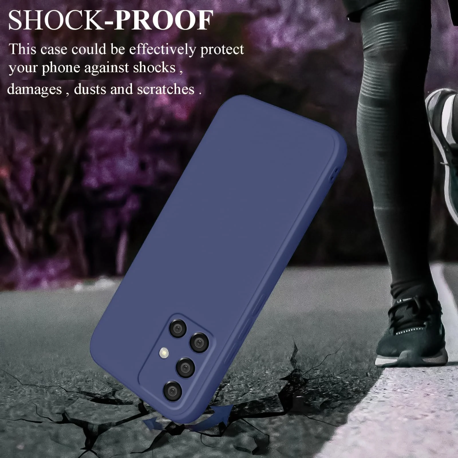 DL3 Mobilak Samsung Galaxy A51 Case, Soft Flexible Silicone Gel Rubber Bumper Cover, Full Body Shockproof Protective Phone Case - Blue 1