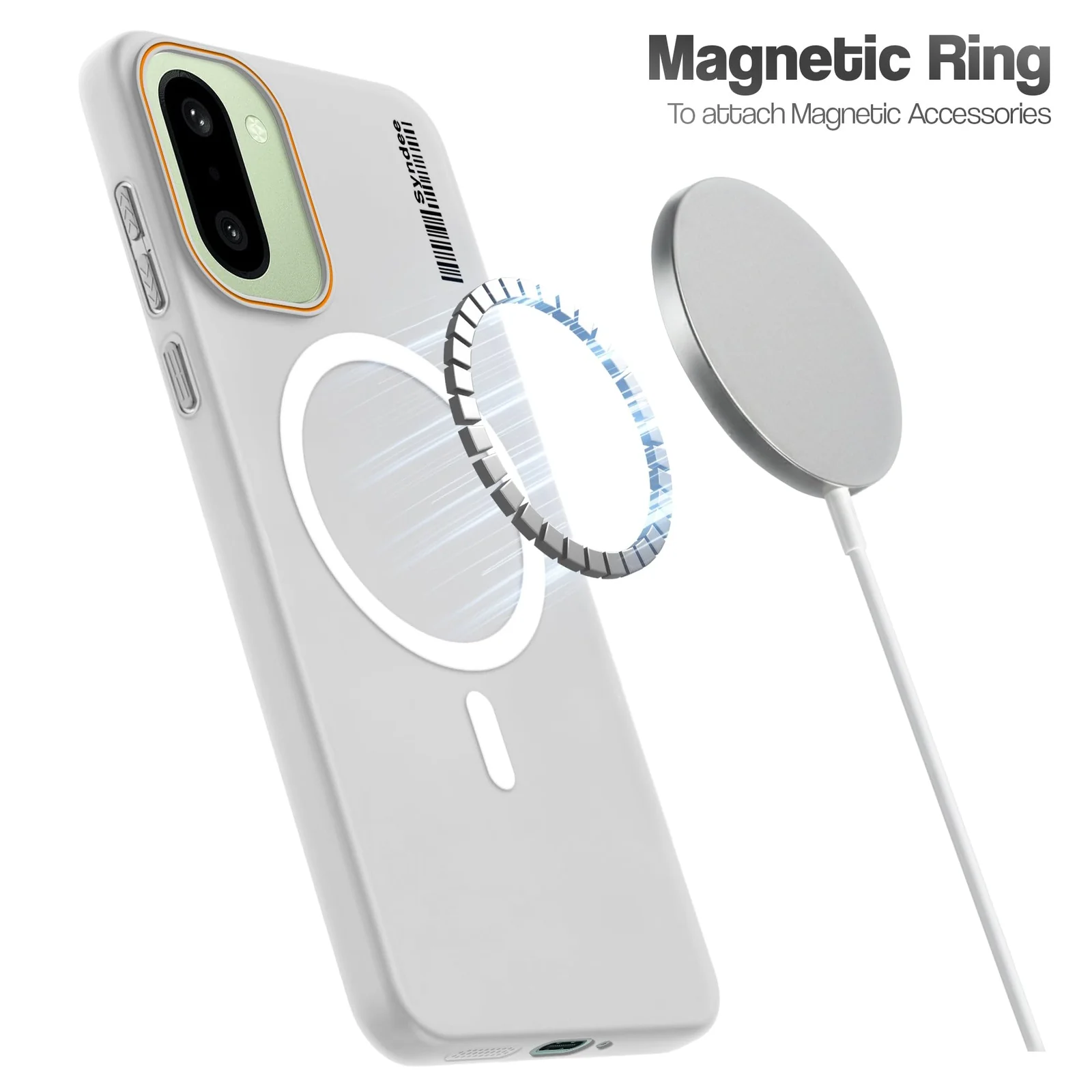 DL3 Mobilak Translucent Matte Case for OnePlus 15R / OnePlus Ace 6 / Ace 6T, Compatible with MagSafe accessories, Shock-absorbing protection, Integrated ring holder - Clear