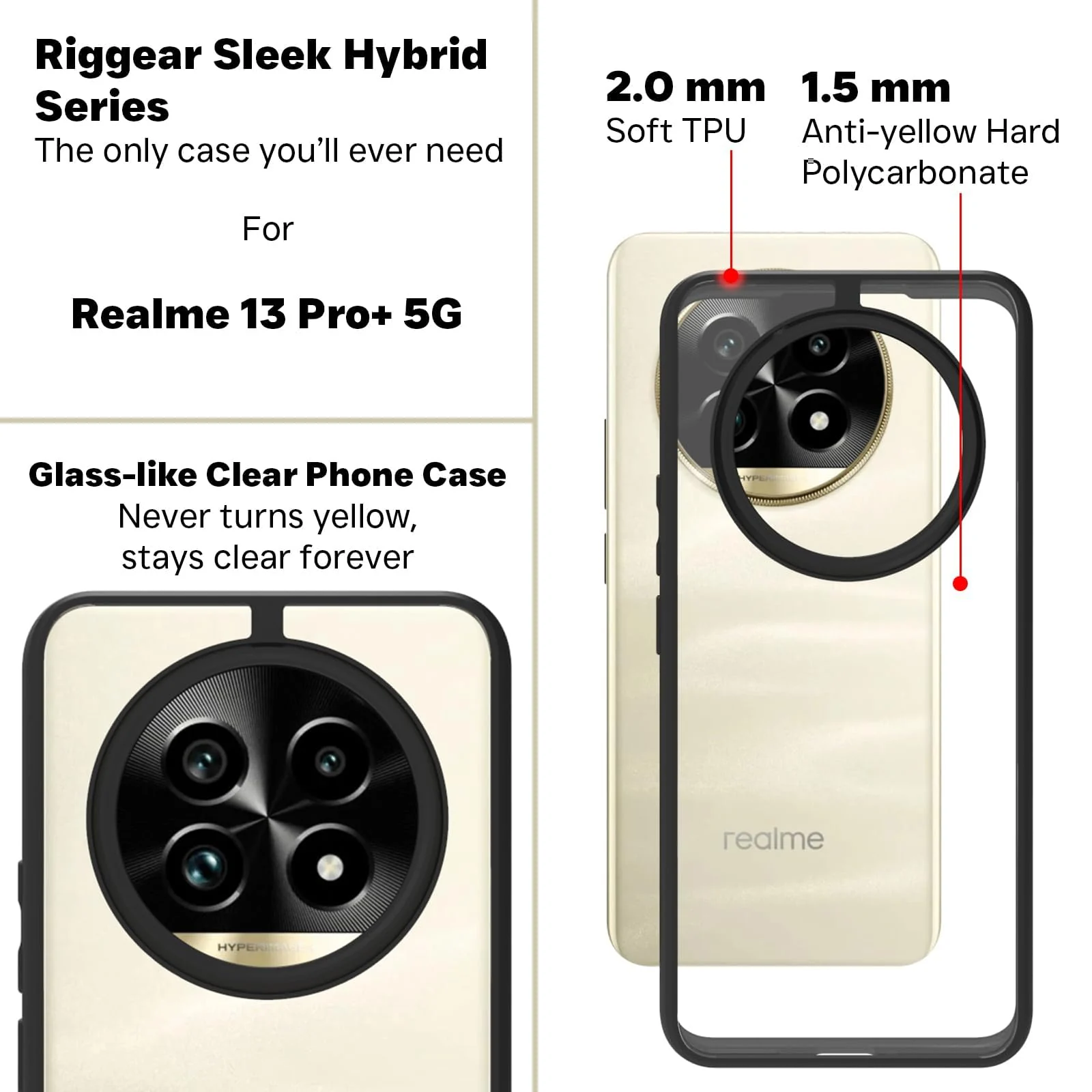 DL3 Mobilak Soft Silicone Protective Case for realme 13 Pro / realme 13 Pro+ Plus 5G with Camera Protection and Military-Grade Protection - Black