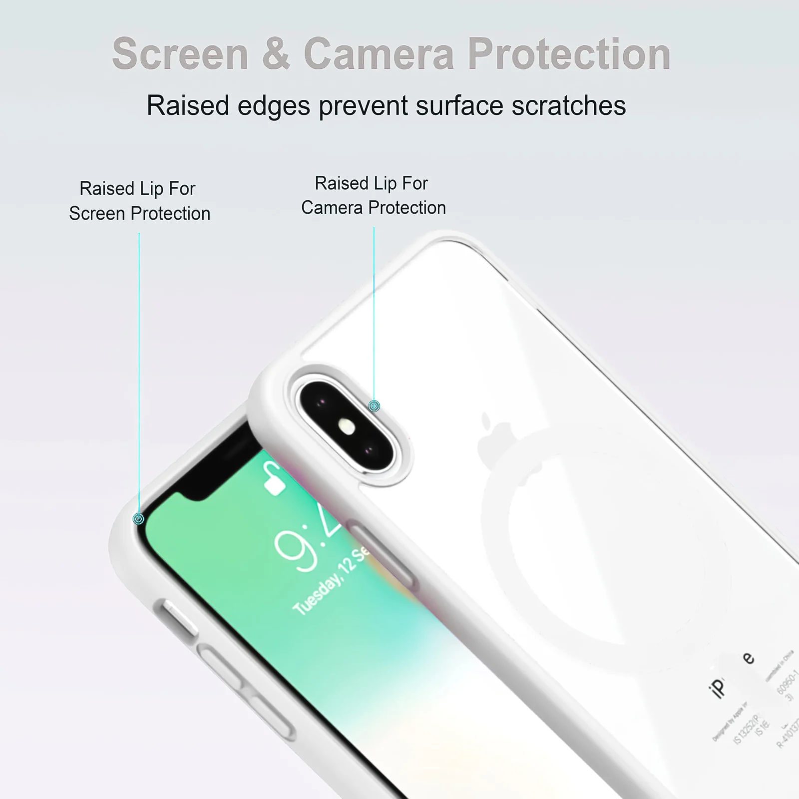 DL3 Mobilak Case Magnetic Crystal Clear for iPhone XS Max Case MagSafe [Not Yellowing] [Military Protection] [No.1 Strong Magnets] Slim Phone Case Thin Cover - White
