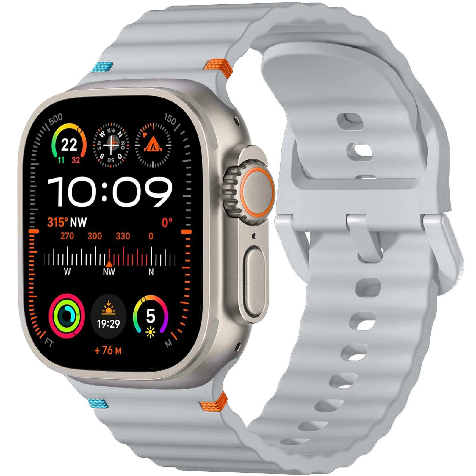 DL3 Mobilak Sport Strap for Apple Watch 49mm (Ultra 3/2/1) 46mm 45mm 44mm 42mm for Women Men, Soft Silicone Replacement Strap for iWatch Series 11/10/9/8/7/6/5/4/3/2/1/SE 3 2 1 - Gray