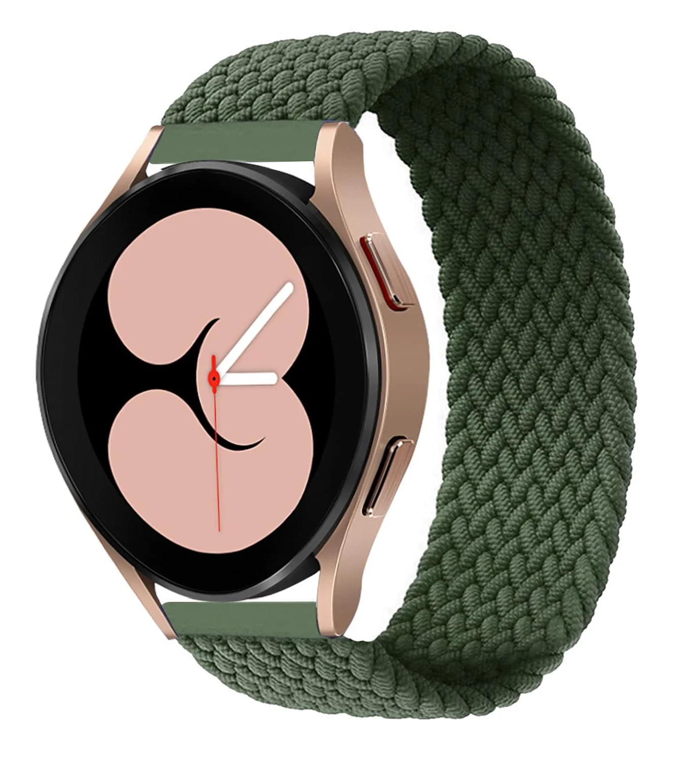 DL3 Mobilak Band 20MM Nylon Braided Solo Loop Strap For Samsung Gear Sport/Watch 6/5/4 40mm 44mm/Watch 6 Classic 43mm 47mm/ 5 Pro 45mm/active 2 40mm 44mm (Small) - Green
