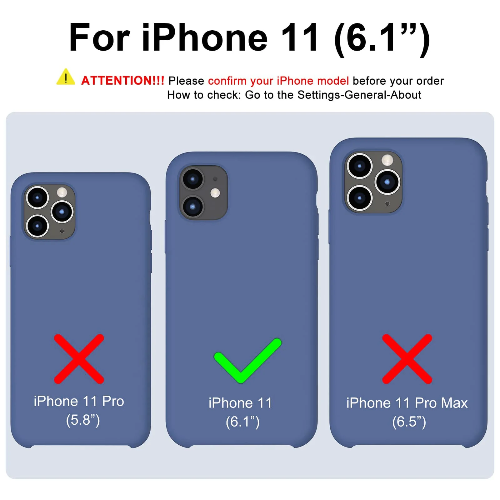 DL3 Mobilak Liquid Silicone Case for iPhone 11 (6.1 Inch), Shock-absorbing protection, Scratch-resistant surface, Soft microfiber lining - A.Royal Blue