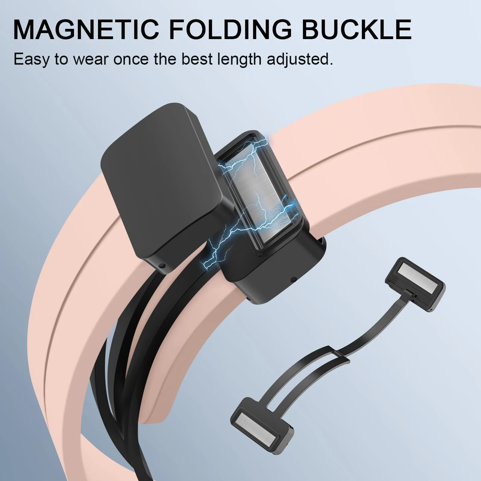 DL3 Mobilak Silicone Band Magnetic Clasp 22MM Strap For Samsung Galaxy Watch 3 45mm/Watch 46mm/Gear S3/Huawei watch GT3 GT4 46MM/Watch 3&4/3&4 Pro/GT2E/GT2 Pro/GT GT2 46MM/Amazfit GTR 2 (Sand) - Pink Sand