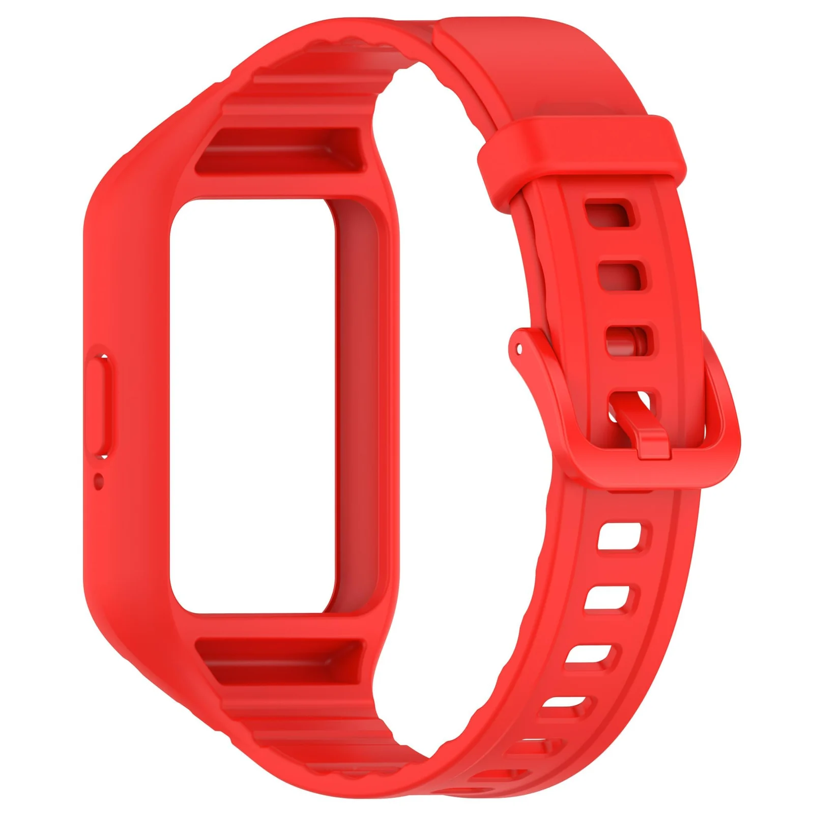 DL3 Mobilak Strap Compatible with Samsung Galaxy Fit 3 SM-R390, Silicone Sport Band Replacement Watchband with Bumper Case for Samsung Galaxy Fit 3, Adjustable Wristband - Red