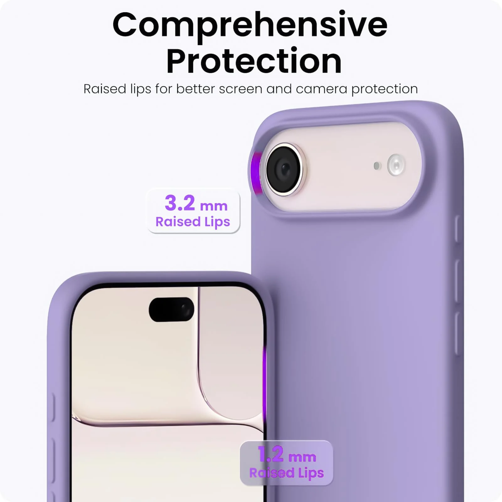 DL3 Mobilak Compatible with iPhone 17 Air 6.5-Inch Case, Premium Liquid Silicone Case, Full Body Protective Cover, Shockproof, Slim Phone Case, Anti-Scratch Soft Microfiber Lining - Light Purple