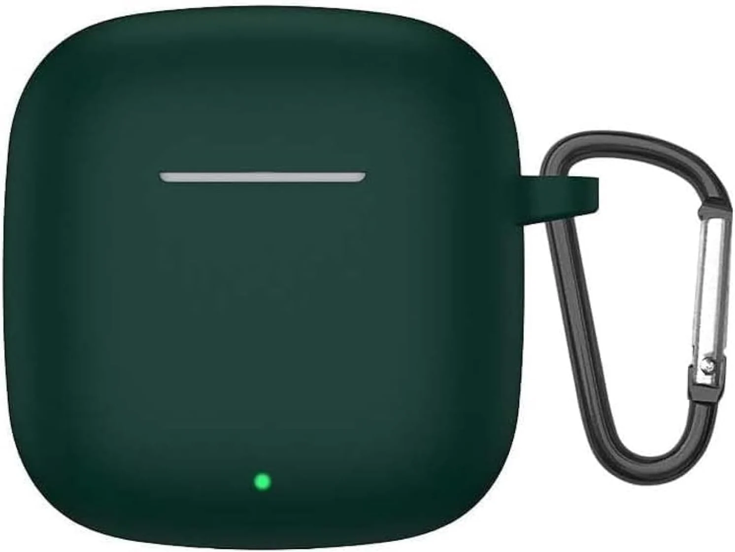 DL3 Mobilak Compatible with OPPO Enco Buds 3 Case Cover, Soft Silicone Shockproof Protective Case Wireless Earbuds with Carabiner, Front LED Visible