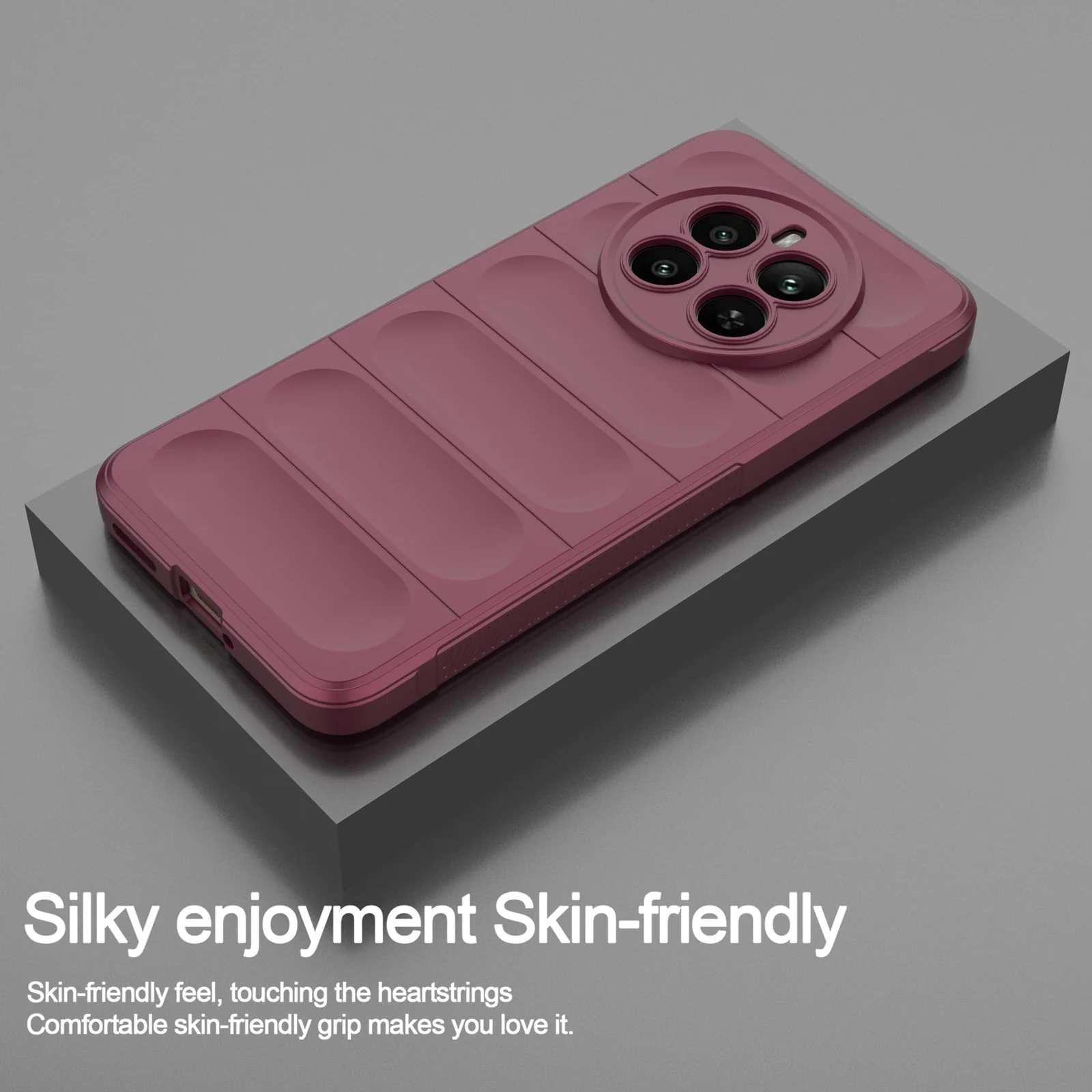 DL3 Mobilak Soft Silicone Protective Case for realme 12 Pro / realme 12 Pro Plus with Camera Protection and Shockproof Design - Wine Red