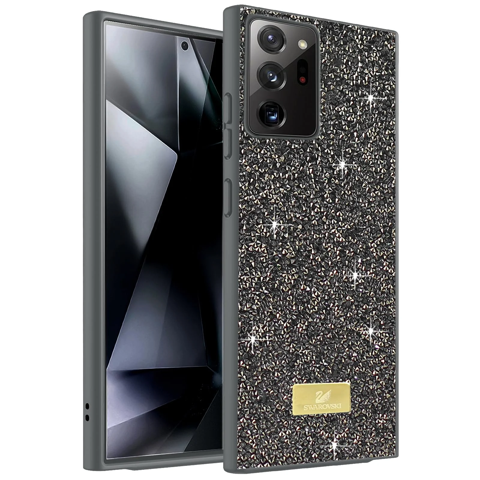 Case For Samsung Galaxy Note 20 Ultra Case Glitter, Sparkle Diamond Crystal Bling Case with Bling, Ultra Thin Lightweight Full Body Shockproof Anti-Scratch Protective Cover - Black