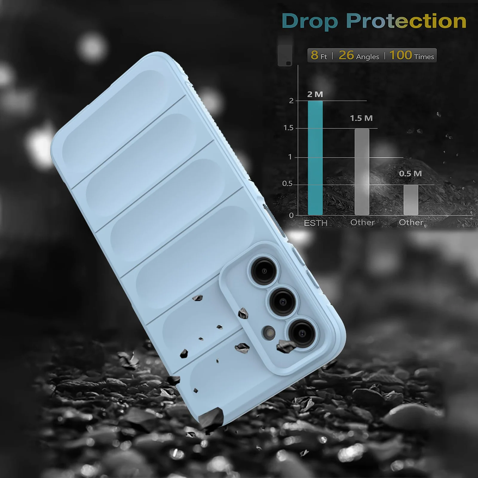 DL3 Mobilak Silicone Case for Samsung Galaxy A25 Heavy Duty Protective [Slim Fit] Shockproof Soft Flexible Protective Design Shock-Absorption TPU Cover With Camera Protection - Baby Blue