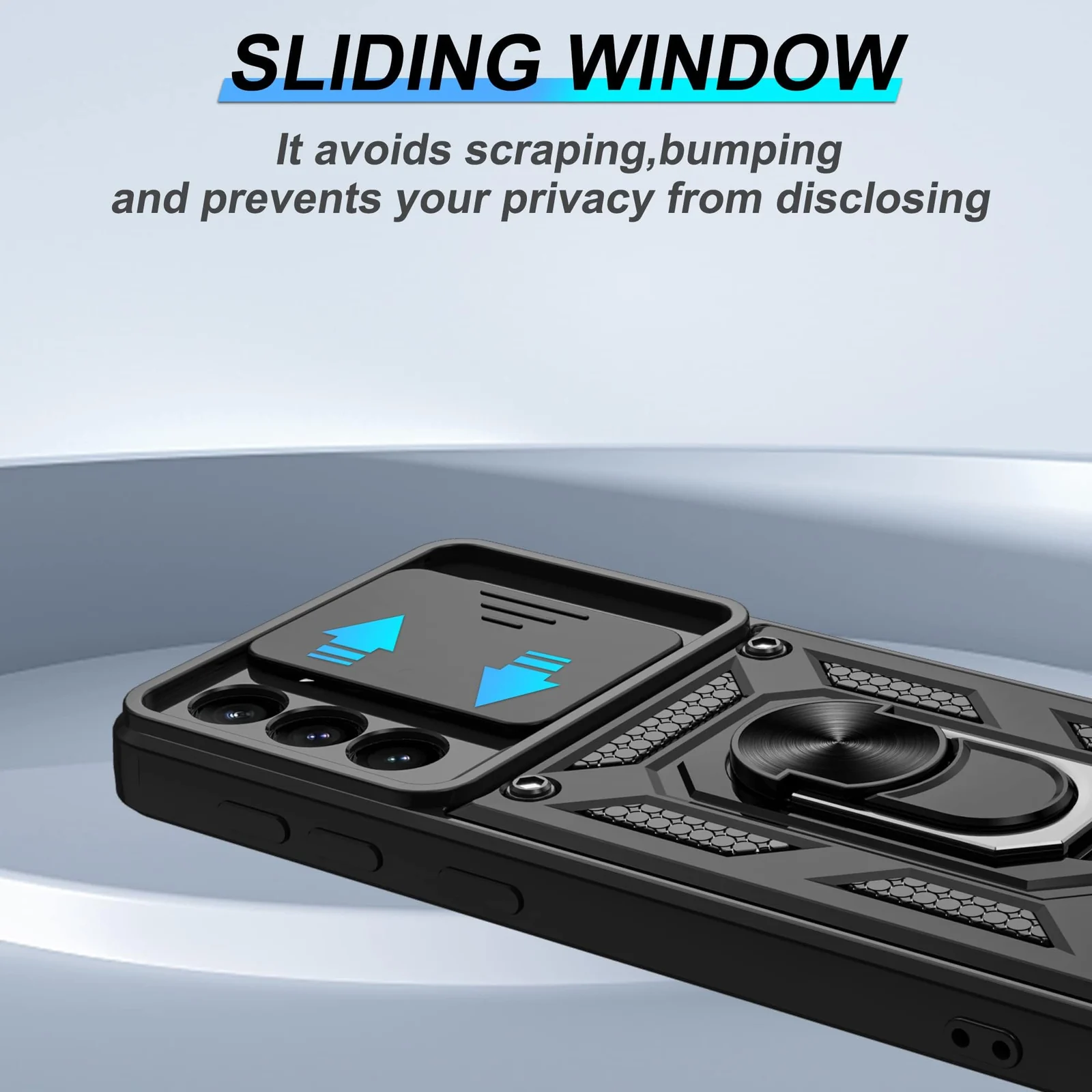 DL3 Mobilak Magnetic Car-Mount Case for Samsung S21 PLUS with Camera Protection and Built-In Kickstand - Black