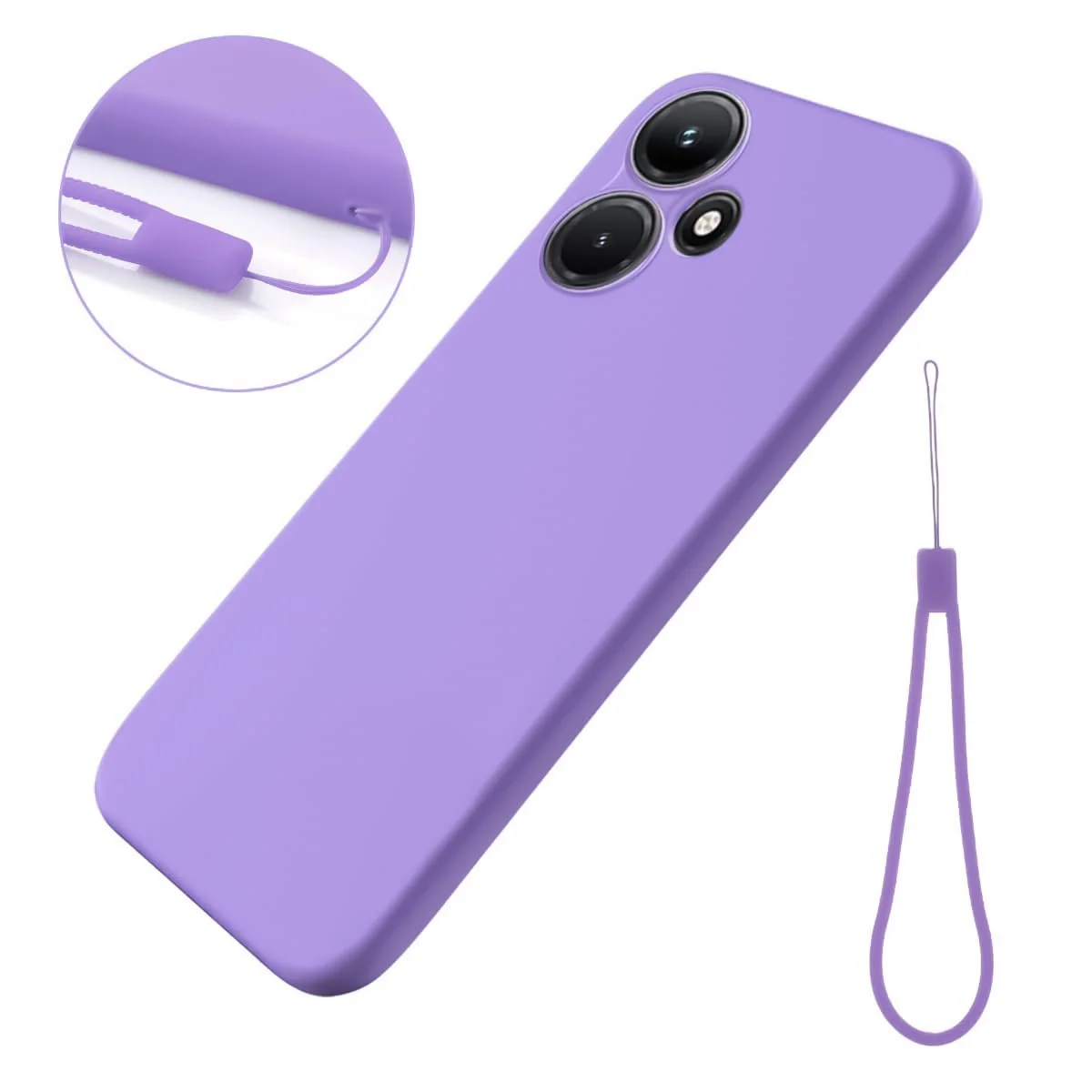 DL3 Mobilak Liquid Silicone Protective Case with Soft Microfiber Lining with Full Camera Protection for Infinix Hot 30i - Light Purple