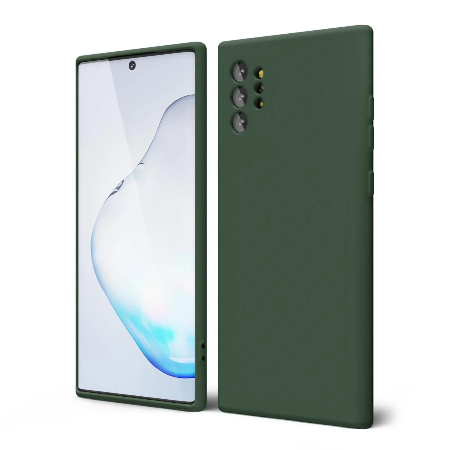 DL3 Mobilak Samsung Galaxy Note10 Plus Case, Soft Flexible Liquid Silicone Gel Rubber Bumper Cover, Full Body Shockproof Protective Phone Case - Green