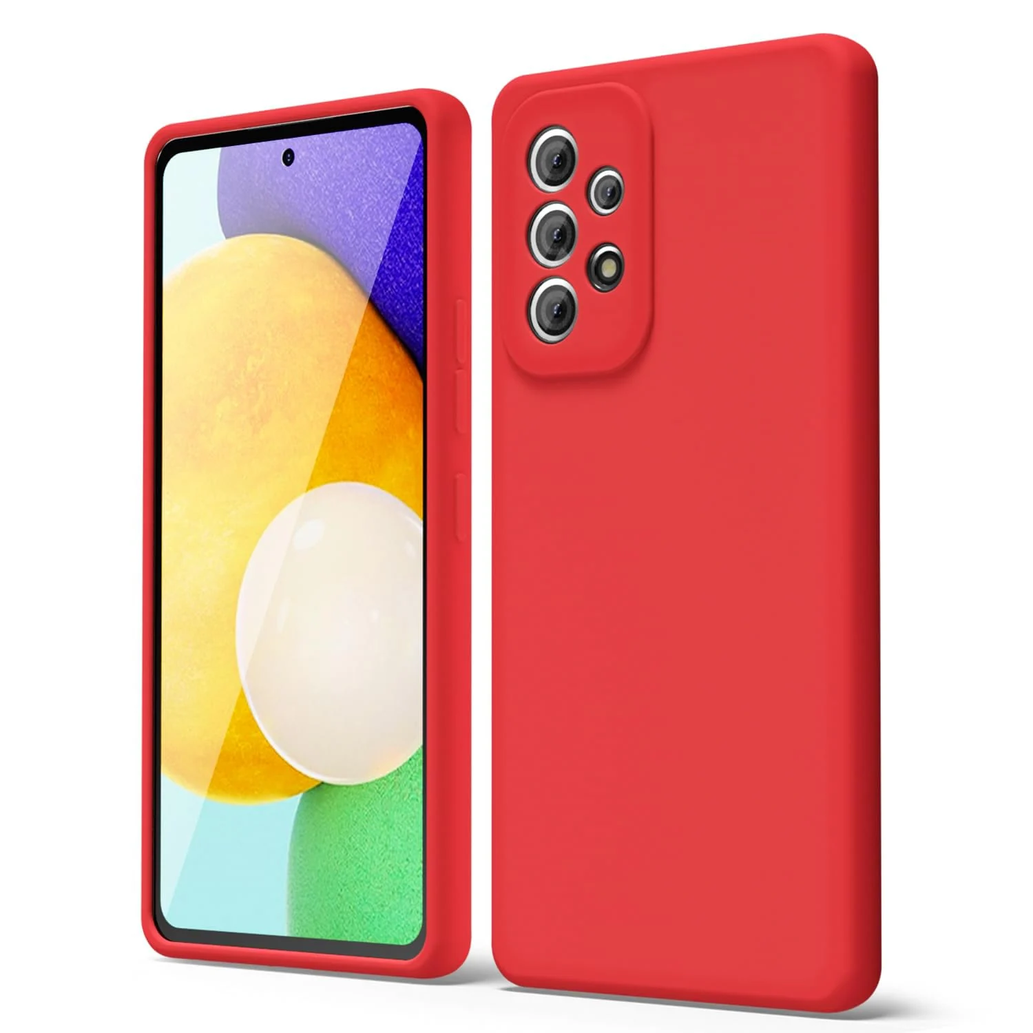 DL3 Mobilak Silicone Protective Case for Samsung Galaxy A72, Shock-absorbing protection, Scratch-resistant surface, Soft microfiber lining - Red
