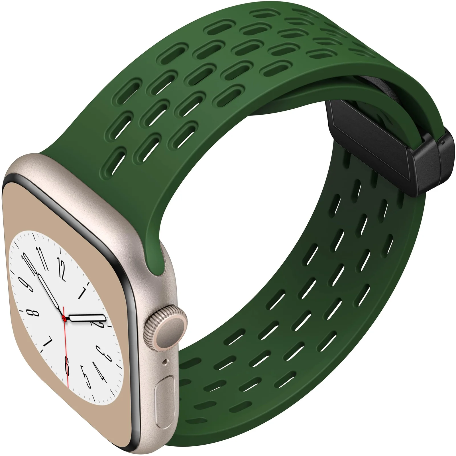 DL3 Mobilak Magnetic Bands for Apple Watch Band 49mm 46mm 45mm 44mm 42mm, Soft Silicone Magnetic Buckle Breathable Sport Watch Strap for iWatch Ultra2 Ultra SE SE2 Series 10 9 8 7 6 5 4 3 2 1 - Green
