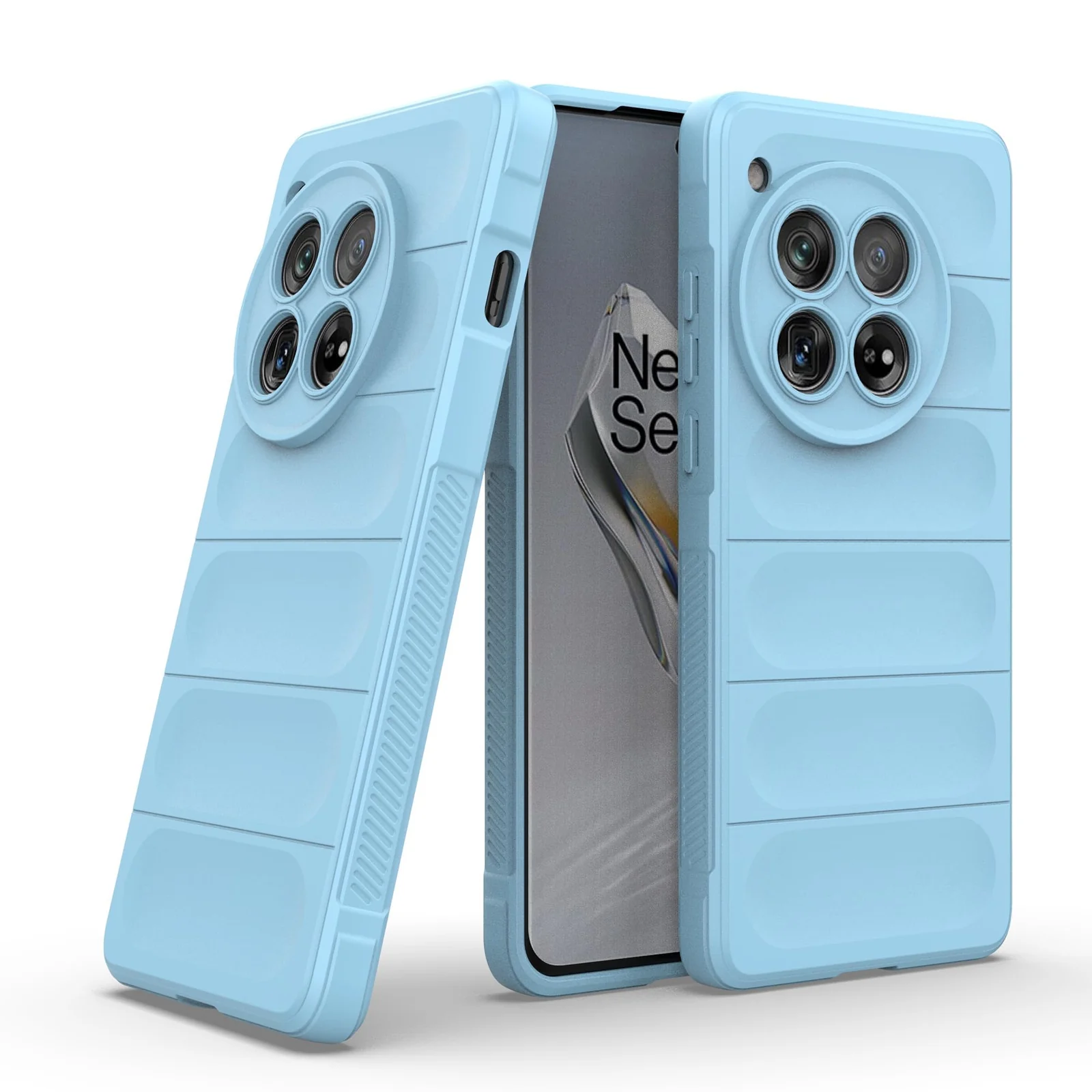 DL3 Mobilak Flexible Silicone and TPU Protective Case with Camera Protection for Oneplus 12R 5G / Oneplus Ace 3 - Baby Blue