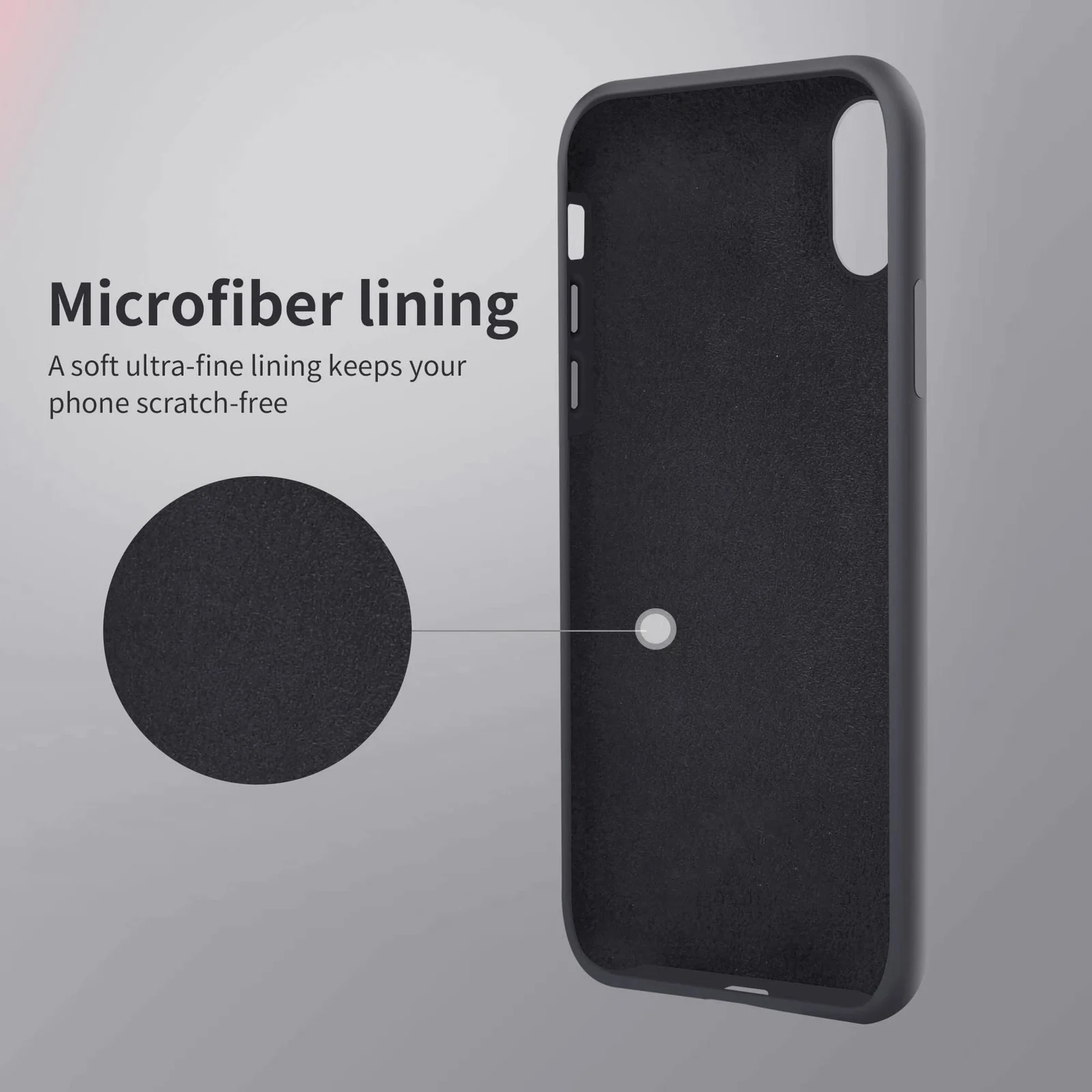 DL3 Mobilak Liquid Silicone Protective Case for iPhone XS Max with Camera Protection and Microfiber Lining - Dark Gray