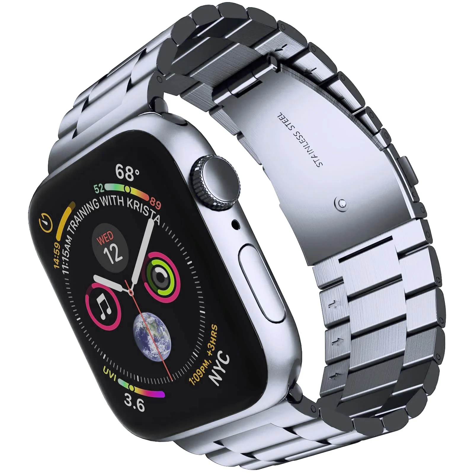 DL3 Mobilak Band For Apple Watch Ultra Band 49mm 45mm 44mm 42mm 41mm 40mm 38mm, Metal Stainless Steel Strap for Apple Watch Series 8 Ultra 7 6 5 4 3 2 1 Se (42MM/44MM/45MM/49MM) - Grey