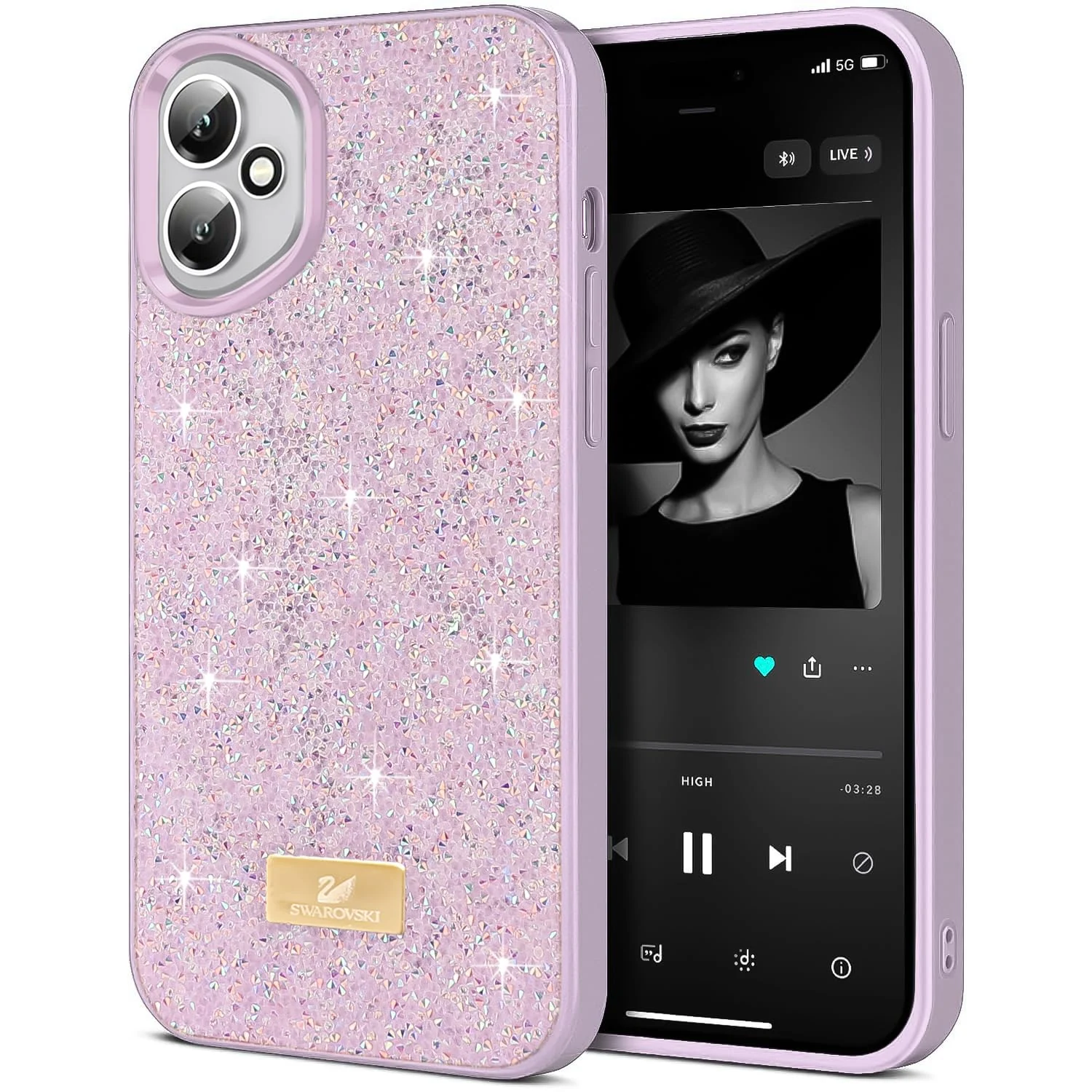 5.5 — DL3 Mobilak Case for Honor 400 5G Glitter, Sparkle Diamond Crystal Bling Case with Bling, Ultra Thin Lightweight Full Body Shockproof Anti-Scratch Protective Cover