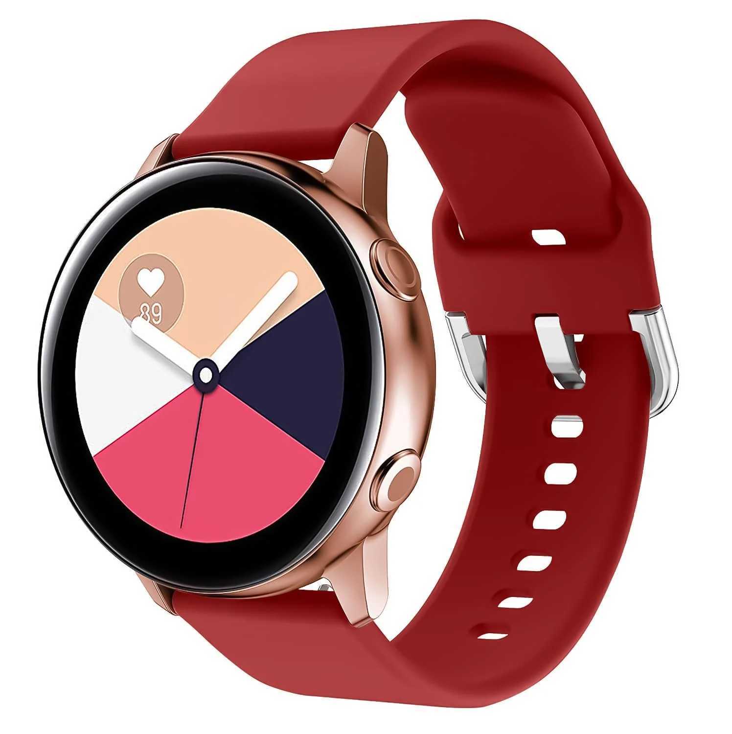 DL3 Mobilak Silicone Buckle Band 22MM Strap For Samsung Galaxy Watch3 45mm/Galaxy 46mm/Gear S3/For Huawei Watch 3/4/GT3 46MM/GT4 46MM/GT2E/GT2 Pro/GT GT2 46MM/Magic Watch2 46mm/Amazfit GTR 2/2e/3/4 - Dark Red