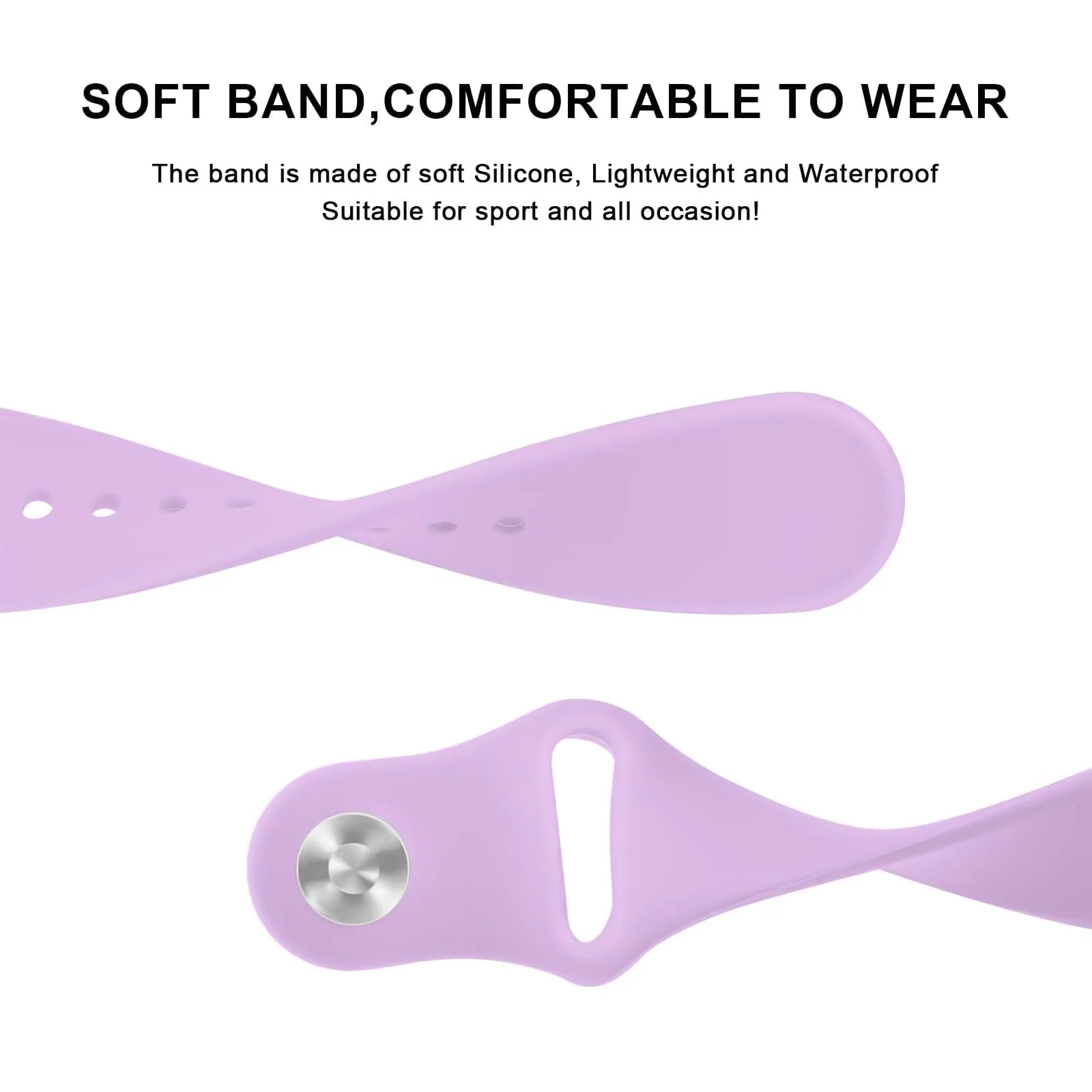 DL3 Mobilak Straps Compatible with Xiaomi Redmi Watch 5 Active/Redmi Watch 5 Lite Bracelets for Men Women, 22mm Soft Silicone Strap, Waterproof Adjustable Band Sports Replacement - Lavender Purple