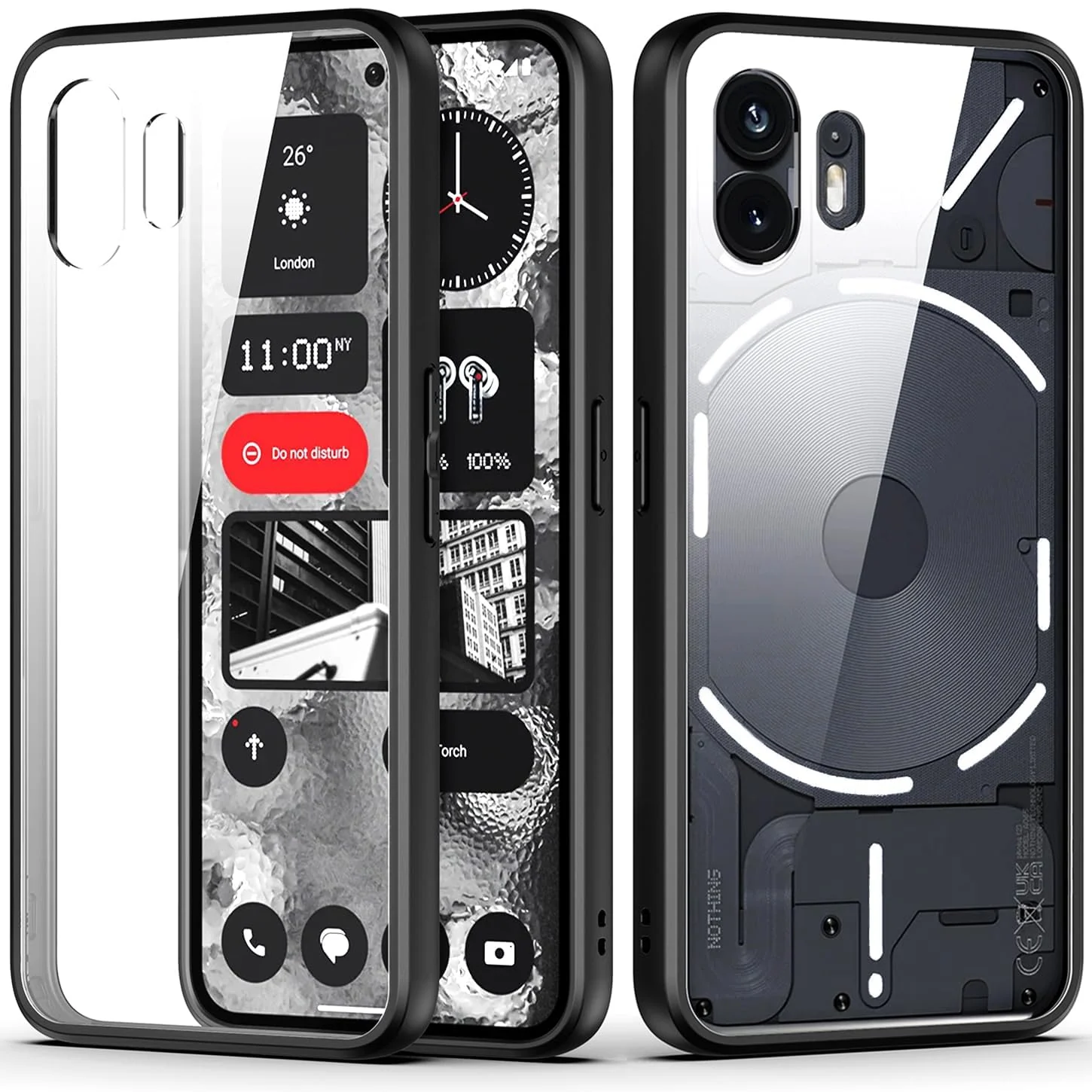 DL3 Mobilak Soft Silicone Protective Case for Nothing Phone 2 with Camera Protection and Military-Grade Protection - Black