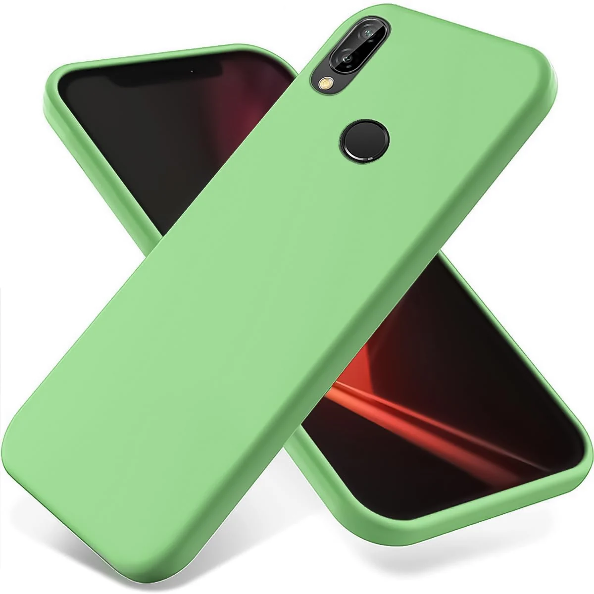 Dl3 Mobilak Honor 8X / Huawei Y9 (2019) Case,Soft Flexible Silicone Gel Rubber Bumper Cover,Slim Fit Full Body Shockproof Protective Phone Case (Light Green)