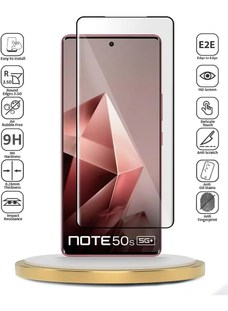 Mobigon Screen Protector for Infinix Note 50S 5G, Tempered Glass Screen Saver Premium HD Protective, Scratch Resistant, NO-Bubble, 9H Hardness, Full Coverage Film - Clear