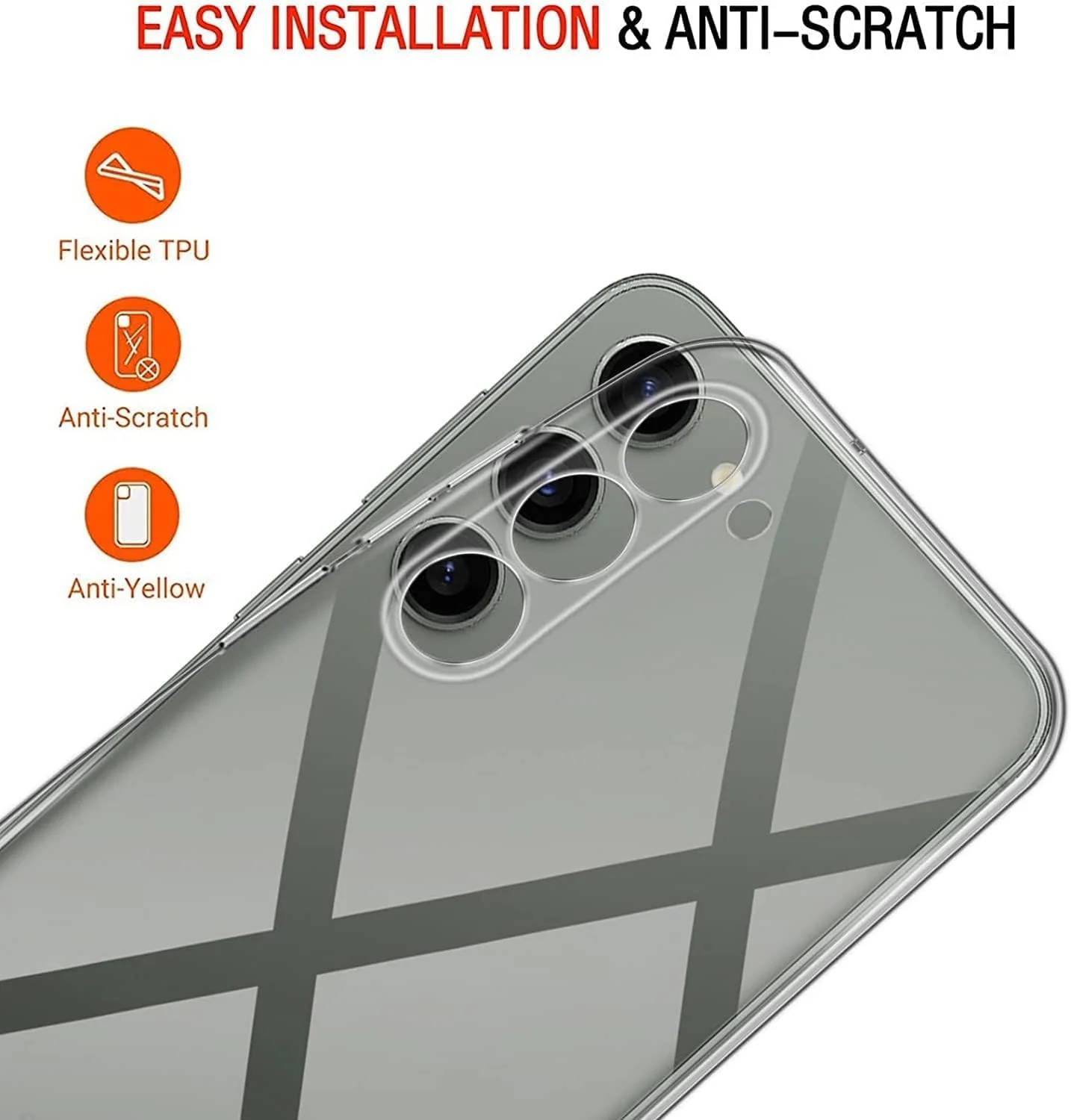 DL3 Mobilak Clear TPU Case for Samsung Galaxy S23 + Plus, Camera protection, Shock-absorbing protection, Scratch-resistant surface - Clear