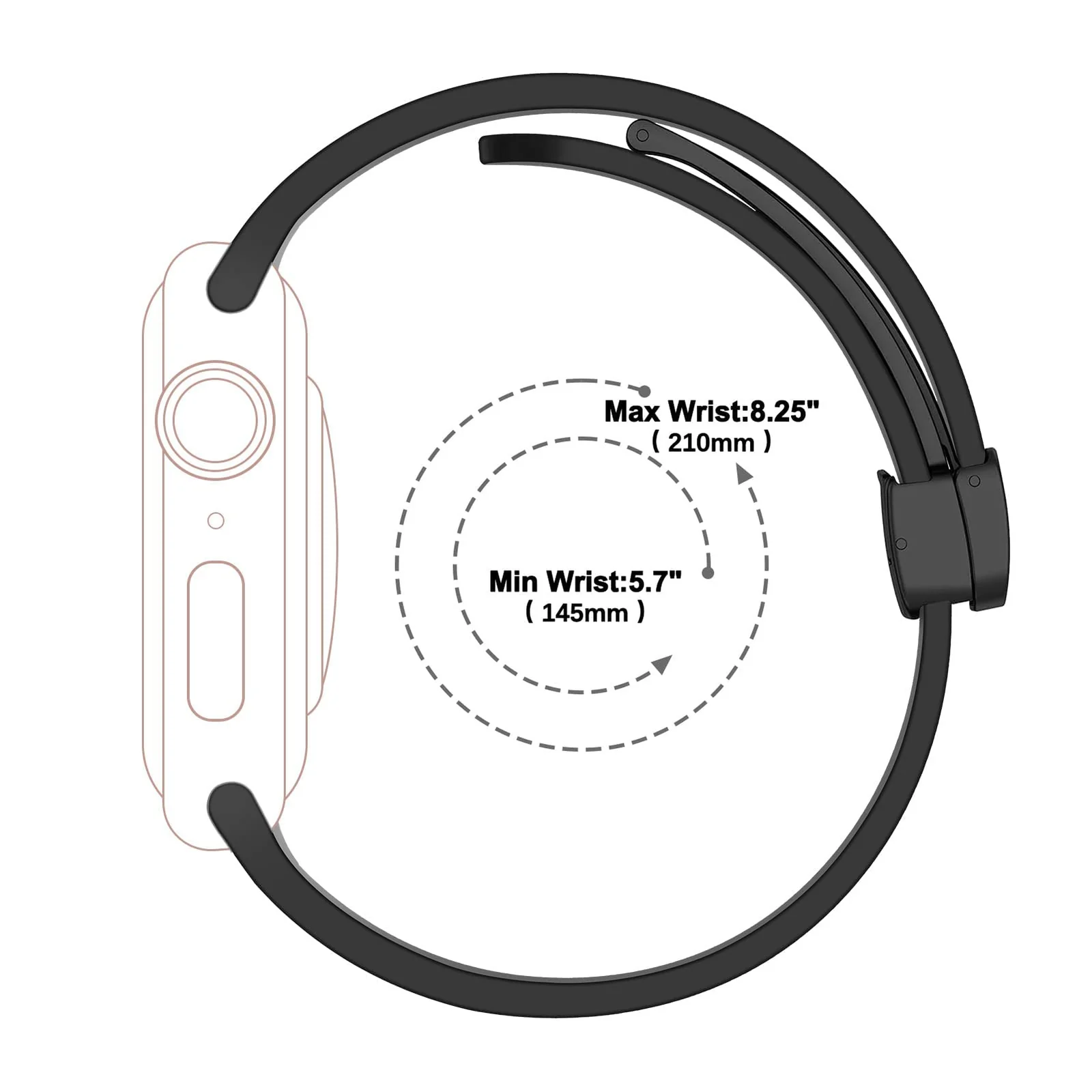 DL3 Mobilak Magnetic Bands for Apple Watch Ultra/Ultra 2 Band 49mm 45mm 44mm 42mm 41mm 40mm 38mm, Soft Sport Silicone Strap for iwatch Series 9/8/7/6/5/4 (&, 42mm/44mm/45mm/49mm) - Black & White