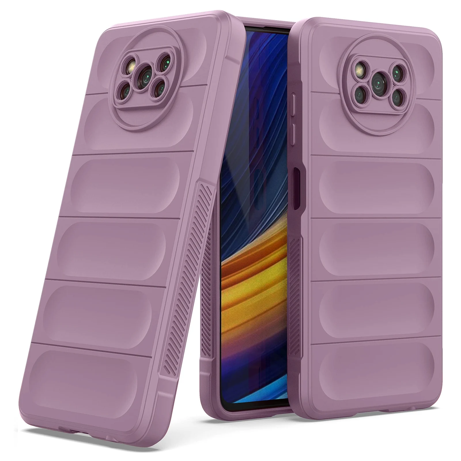 DL3 Mobilak Flexible Silicone and TPU Protective Case with Camera Protection for Xiaomi Poco X3 NFC / Poco X3 / Poco X3 Pro - Purple