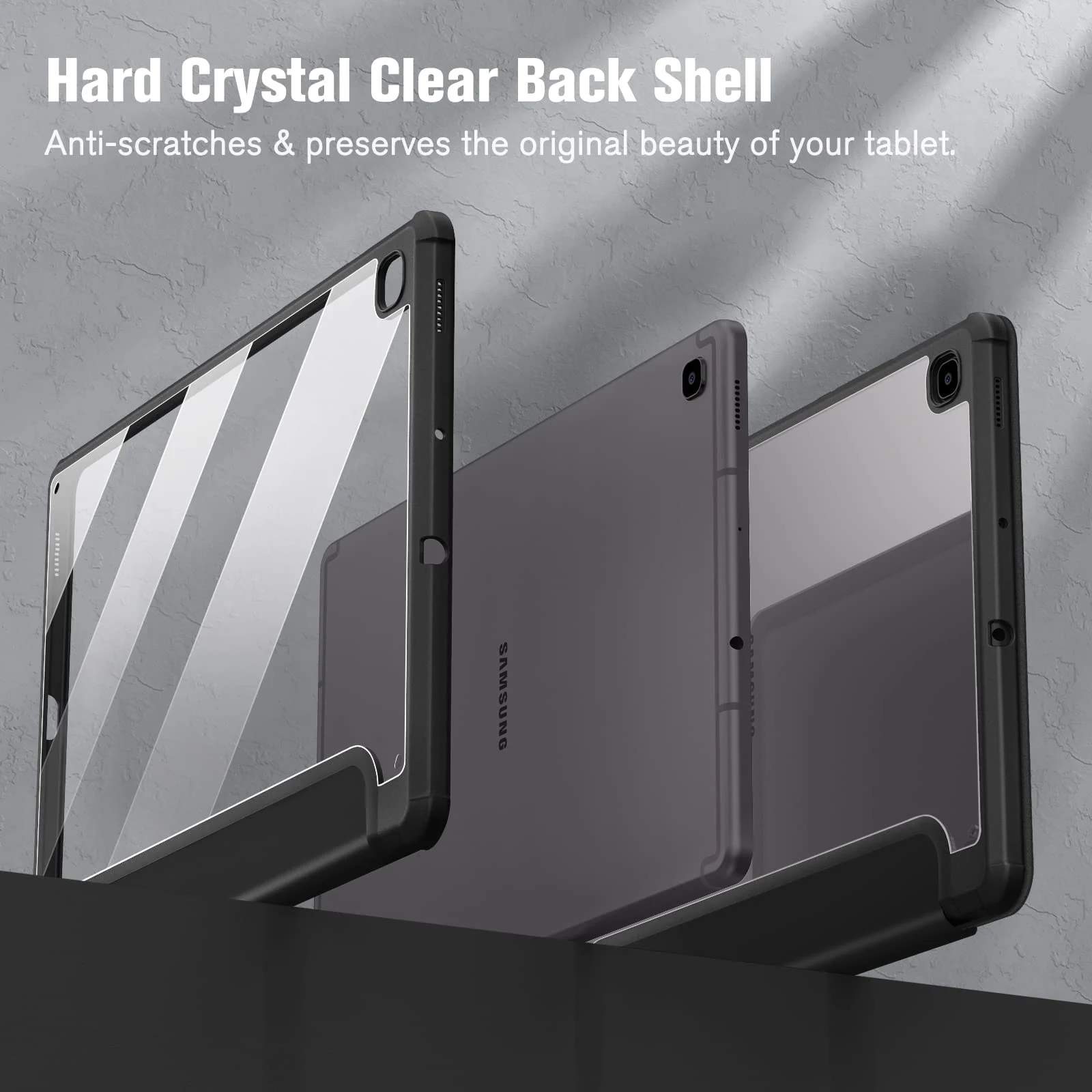 DL3 Mobilak Hybrid Slim Case for Samsung Galaxy Tab S6 Lite 10.4'' 2020 Model SM-P610 (Wi-Fi) SM-P615 (LTE) with S Pen Holder, Cover with Clear Transparent Back Shell, Auto Wake/Sleep - Black