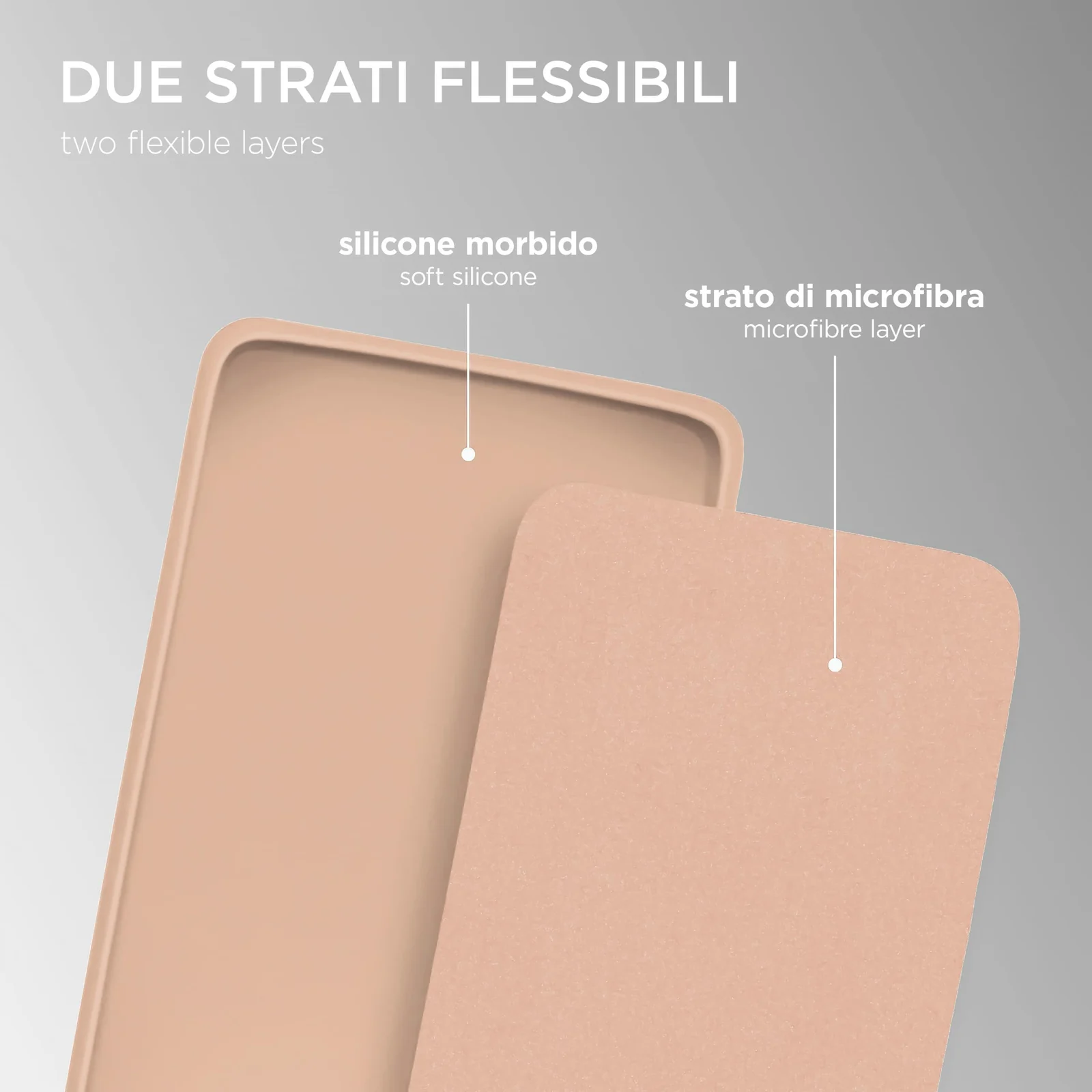 DL3 Mobilak Silicone Protective Case for Xiaomi Mi Note 10 Lite, Shock-absorbing protection, Scratch-resistant surface, Soft microfiber lining - Light Orange