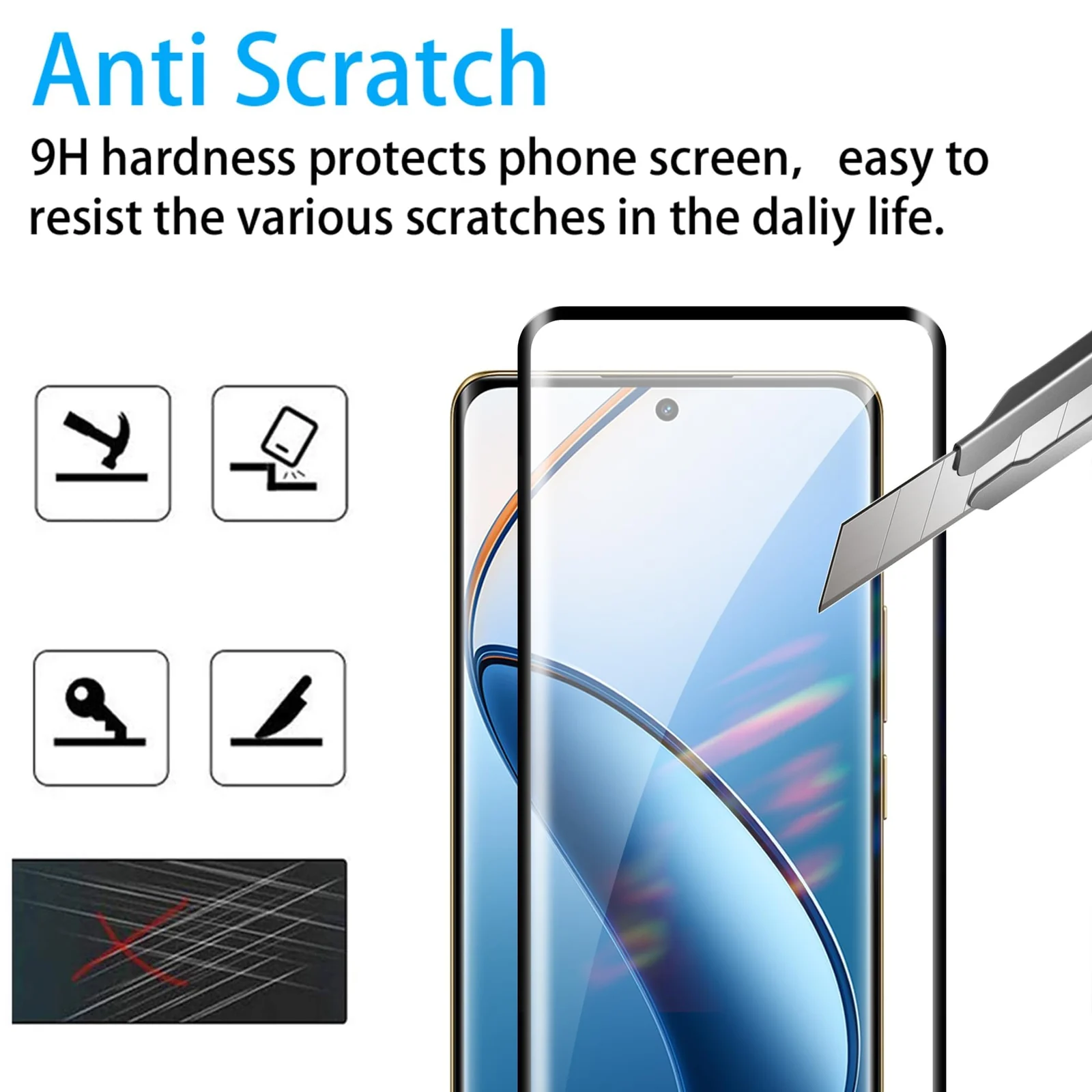 DL3 Mobilak Screen Protector for realme 12 Pro Plus/realme 12 Pro+, Tempered Glass Screen Saver Premium HD Protective, Scratch Resistant, NO-Bubble, 9H Hardness, Full Coverage Film - Clear