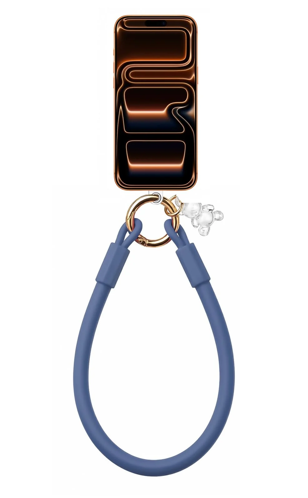 DL3 Mobilak Silicone Crystal Lanyard, 30cm Phone Wrist Strap Lanyard Keychain Office Wrist Strap with Clasp and Bear for Women Phone ID Card, Keys Strap - Royal Blue
