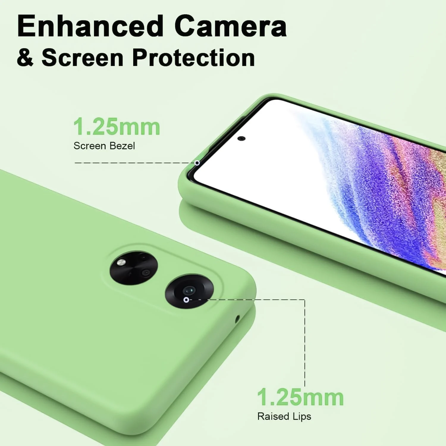 DL3 Mobilak Soft Silicone Protective Case for Huawei nova 10 SE with Microfiber Lining and Shockproof Design - Light Green